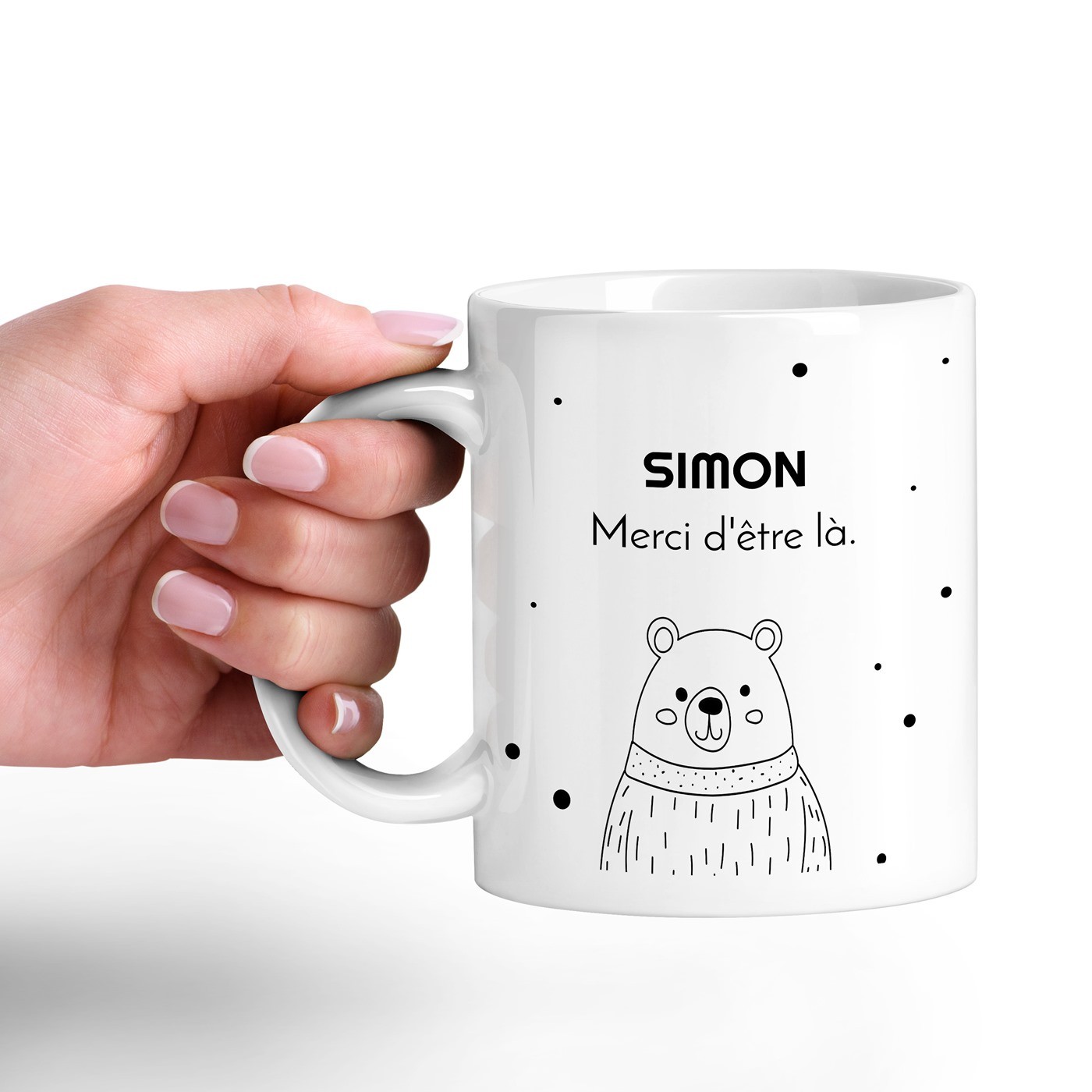 Taza de cerámica Murrano con impresión de oso para el cumpleaños de un hombre