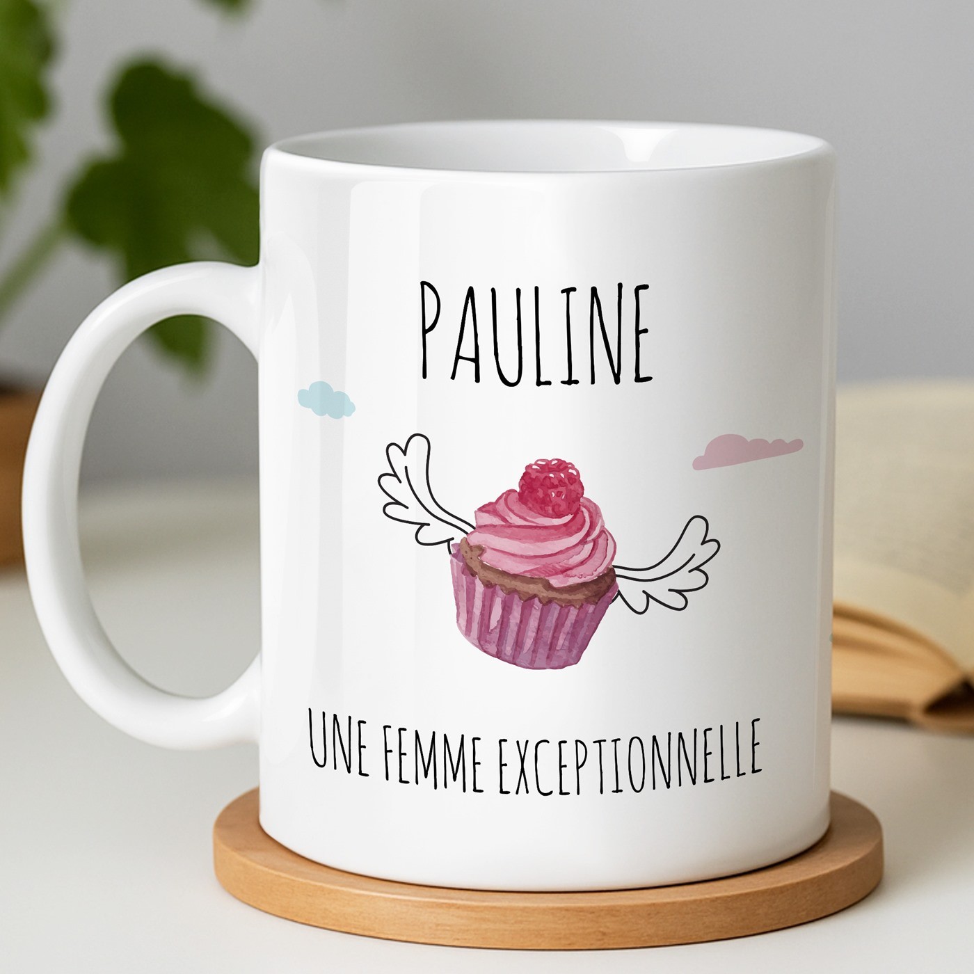 Mug de cerámica blanca Murrano con impresión personalizada para el cumpleaños de su mejor amiga