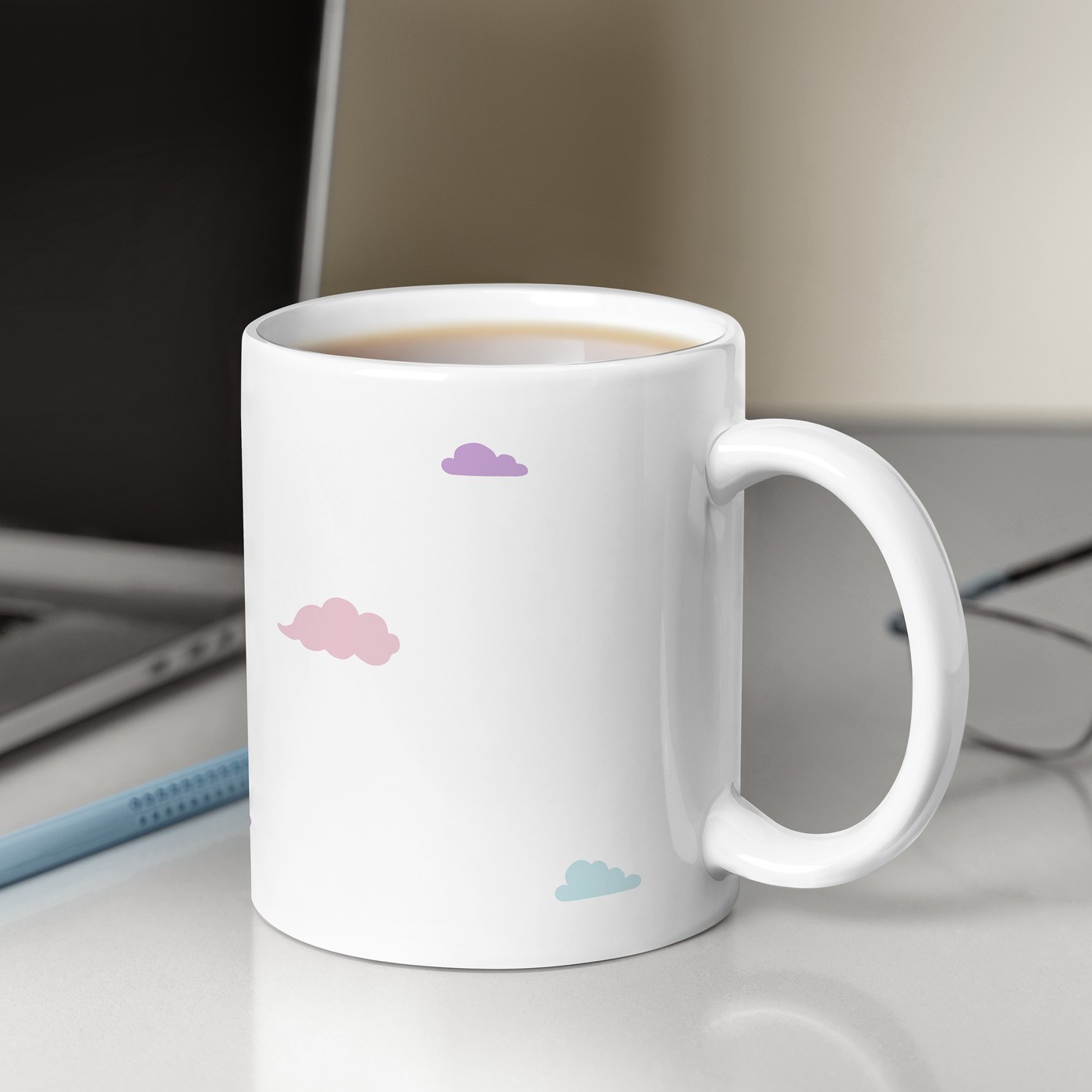 Murrano Ceramic White Mug with Personalized Print for Best Friend's Birthday