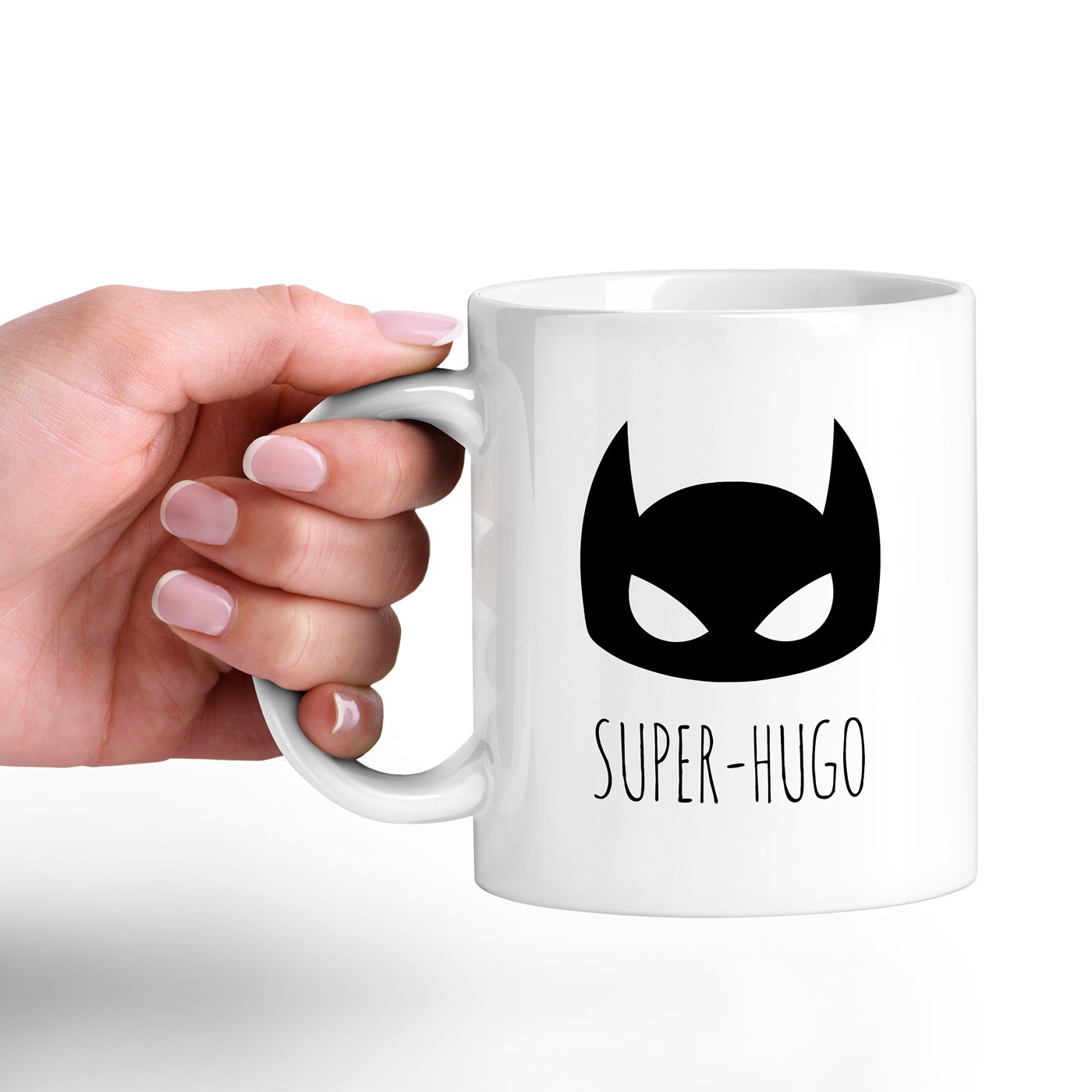 Taza de cerámica blanca Murrano con impresión de superhéroe para novio