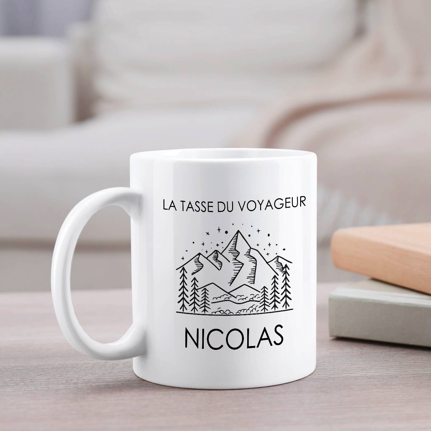 Mug de cerámica Murrano con impresión para hombre aventurero