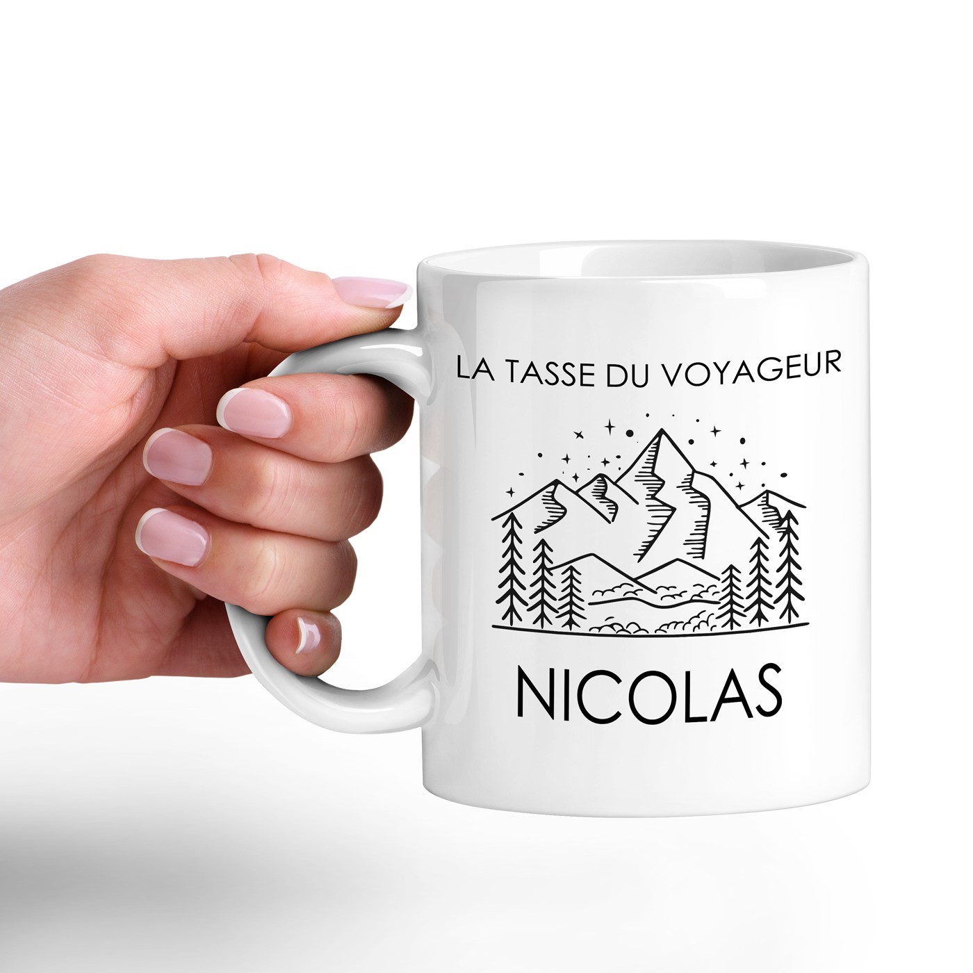 Mug de cerámica Murrano con impresión para hombre aventurero