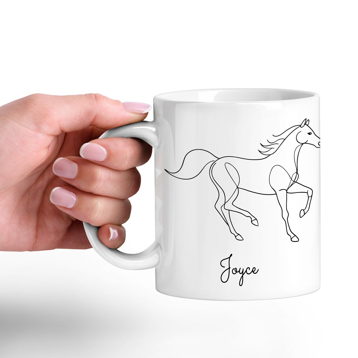 Mug de cerámica blanca Murrano con impresión personalizada para el aniversario de una mujer