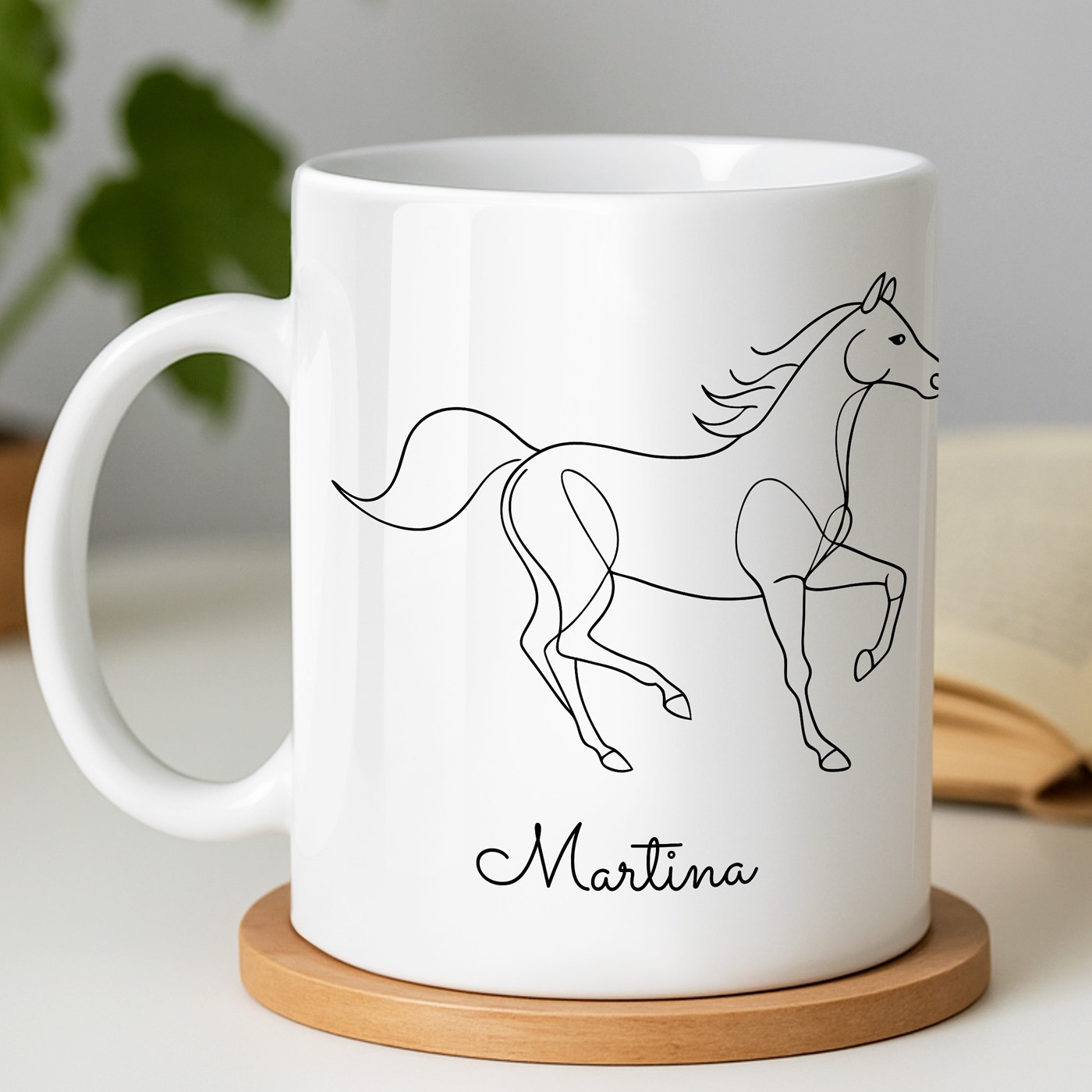 Mug de cerámica blanca Murrano con impresión personalizada para el aniversario de una mujer