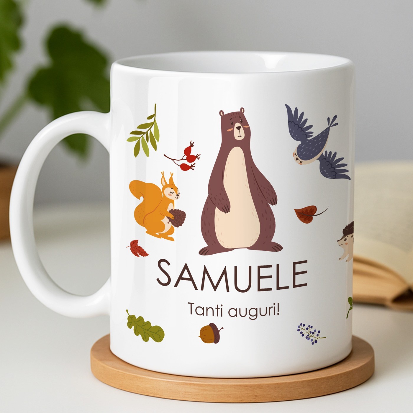 Taza de cerámica blanca Murrano con impresión para hijo aniversario