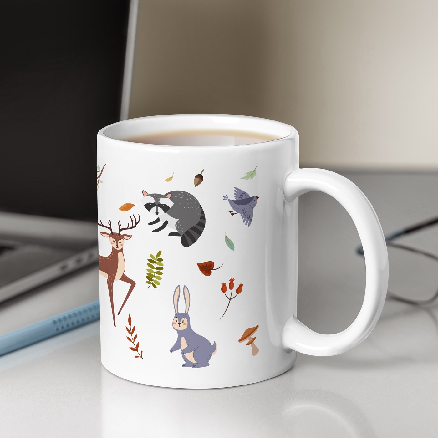 Murrano Ceramic White Mug with Anniversary Son Print
