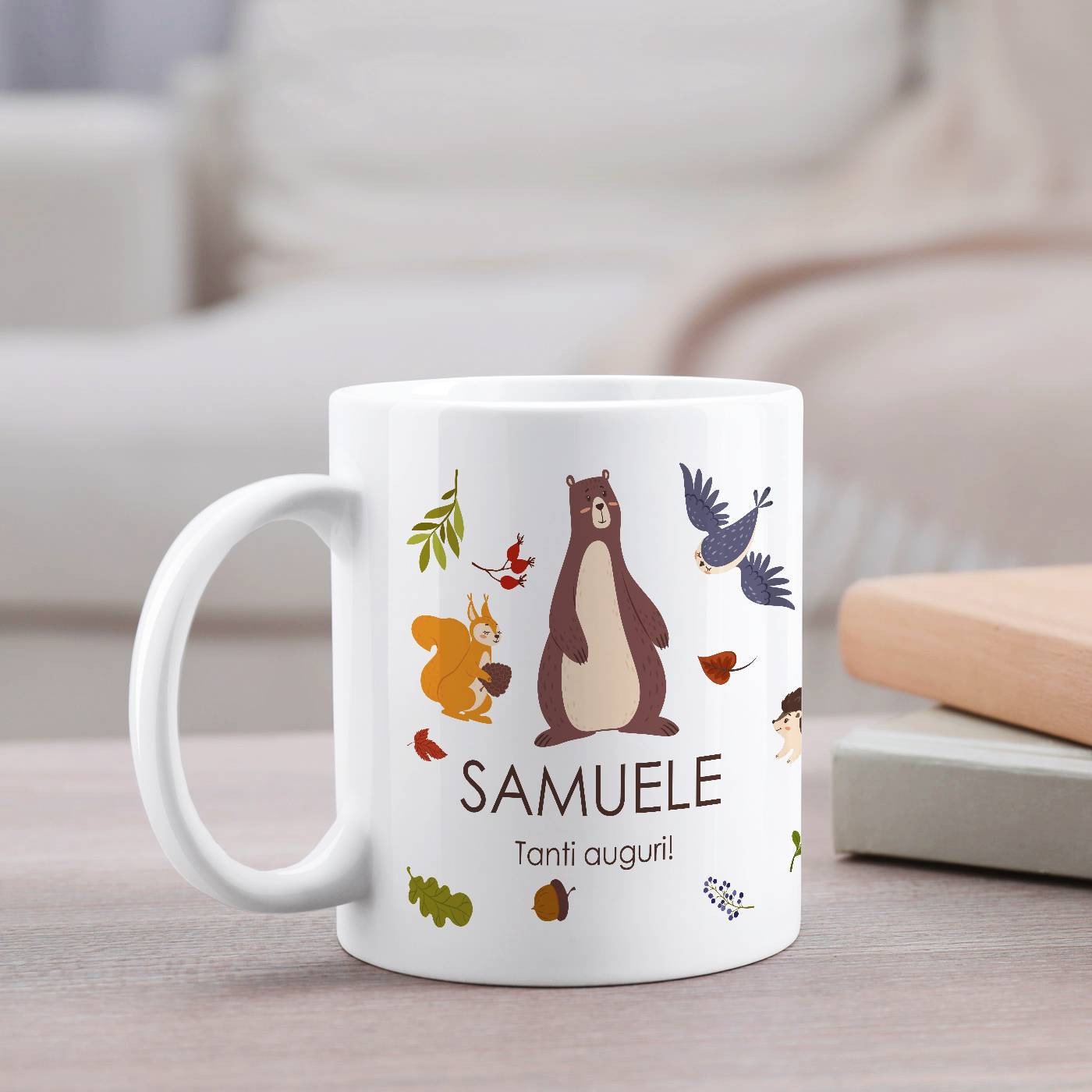 Murrano Ceramic White Mug with Anniversary Son Print