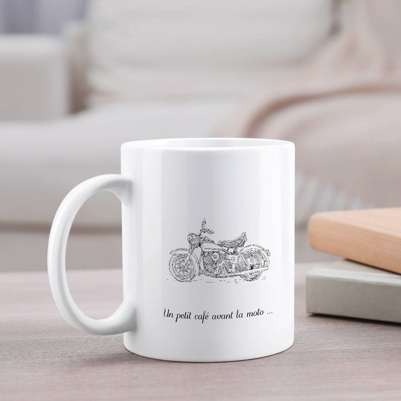 Mug de cerámica Murrano con impresión de motocicleta para hombres