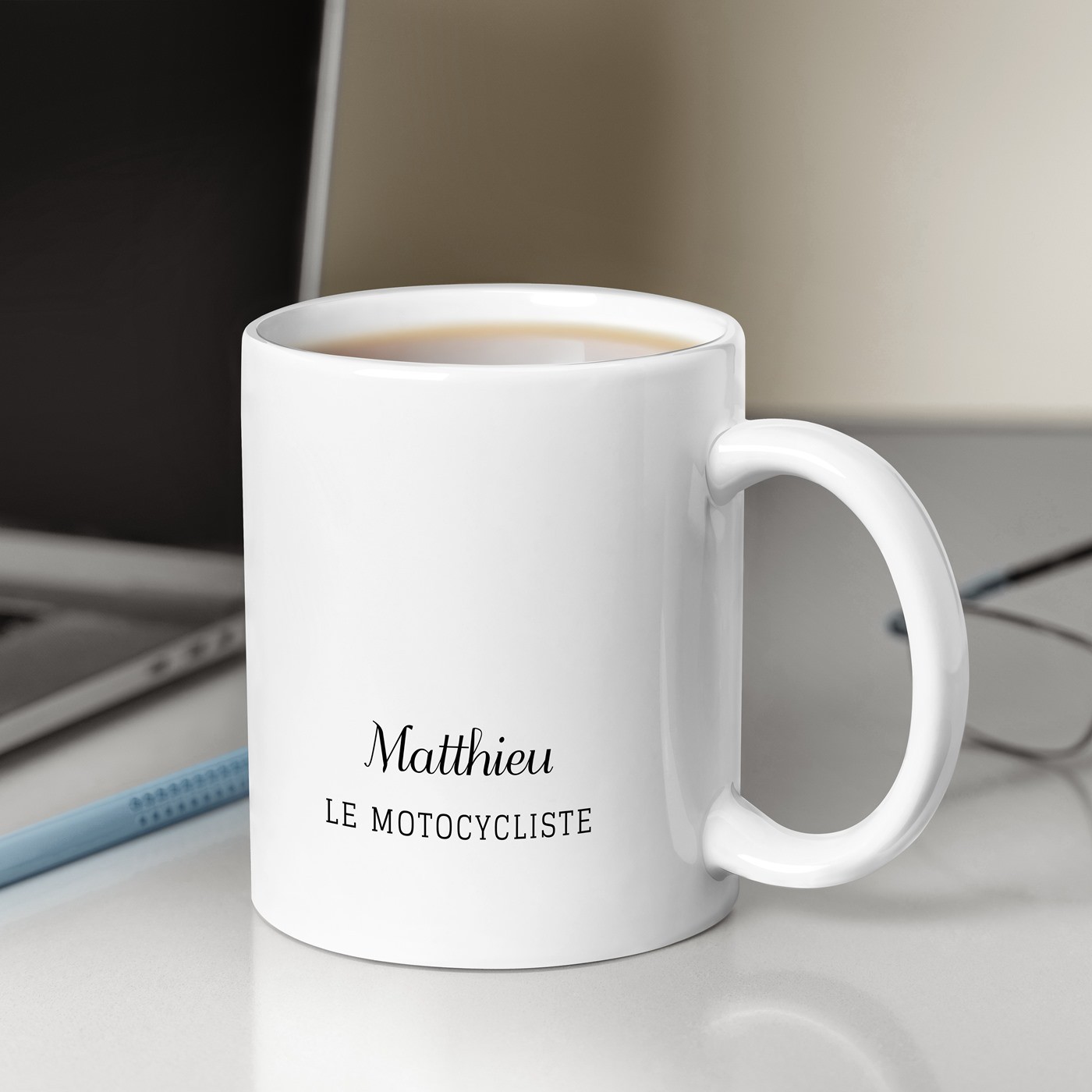 Mug de cerámica Murrano con impresión de motocicleta para hombres