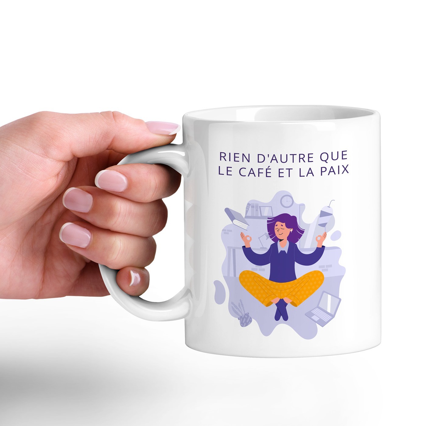 Murrano Ceramic White Mug with Year-End Teacher Impression