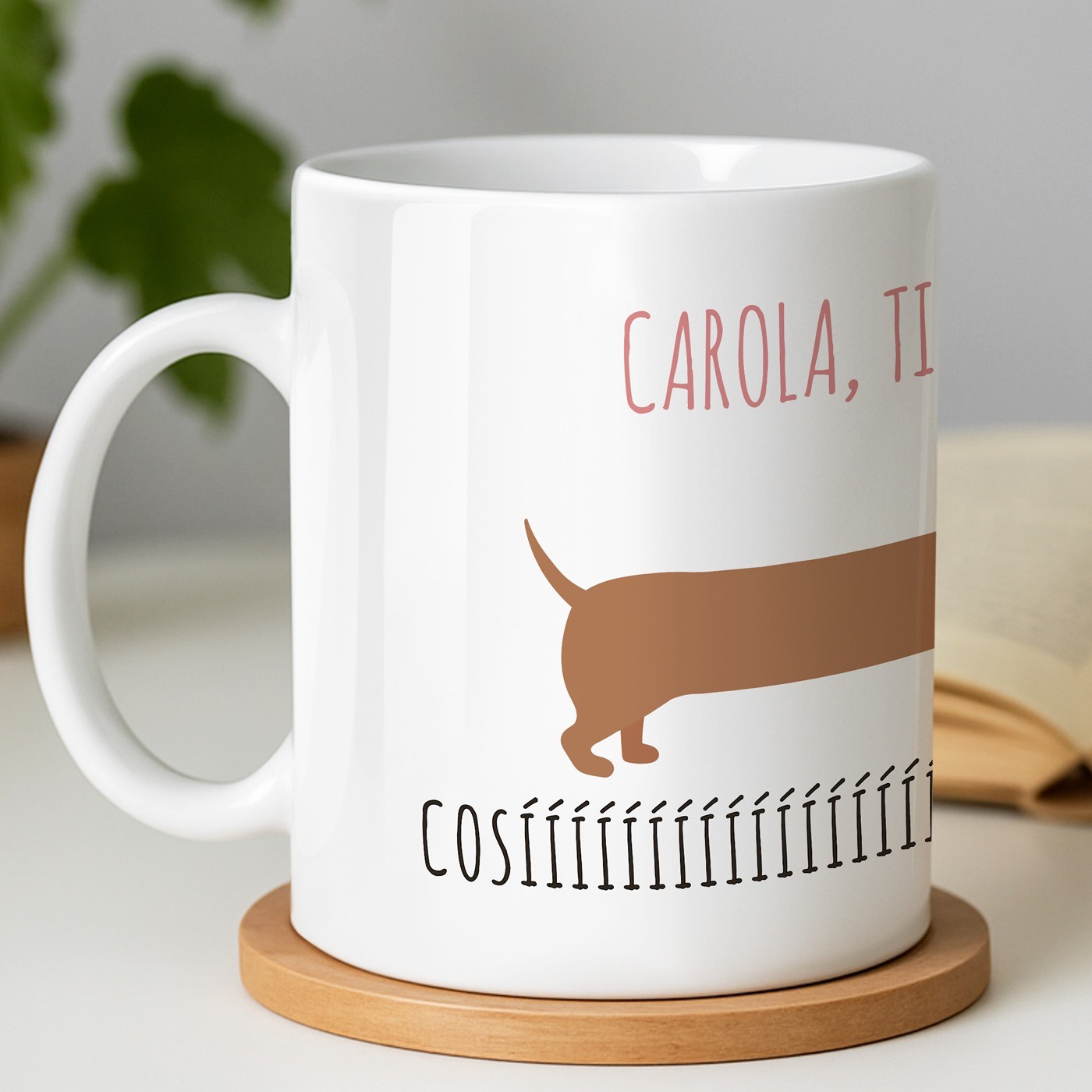 Mug de cerámica blanca Murrano con impresión para el aniversario de la novia