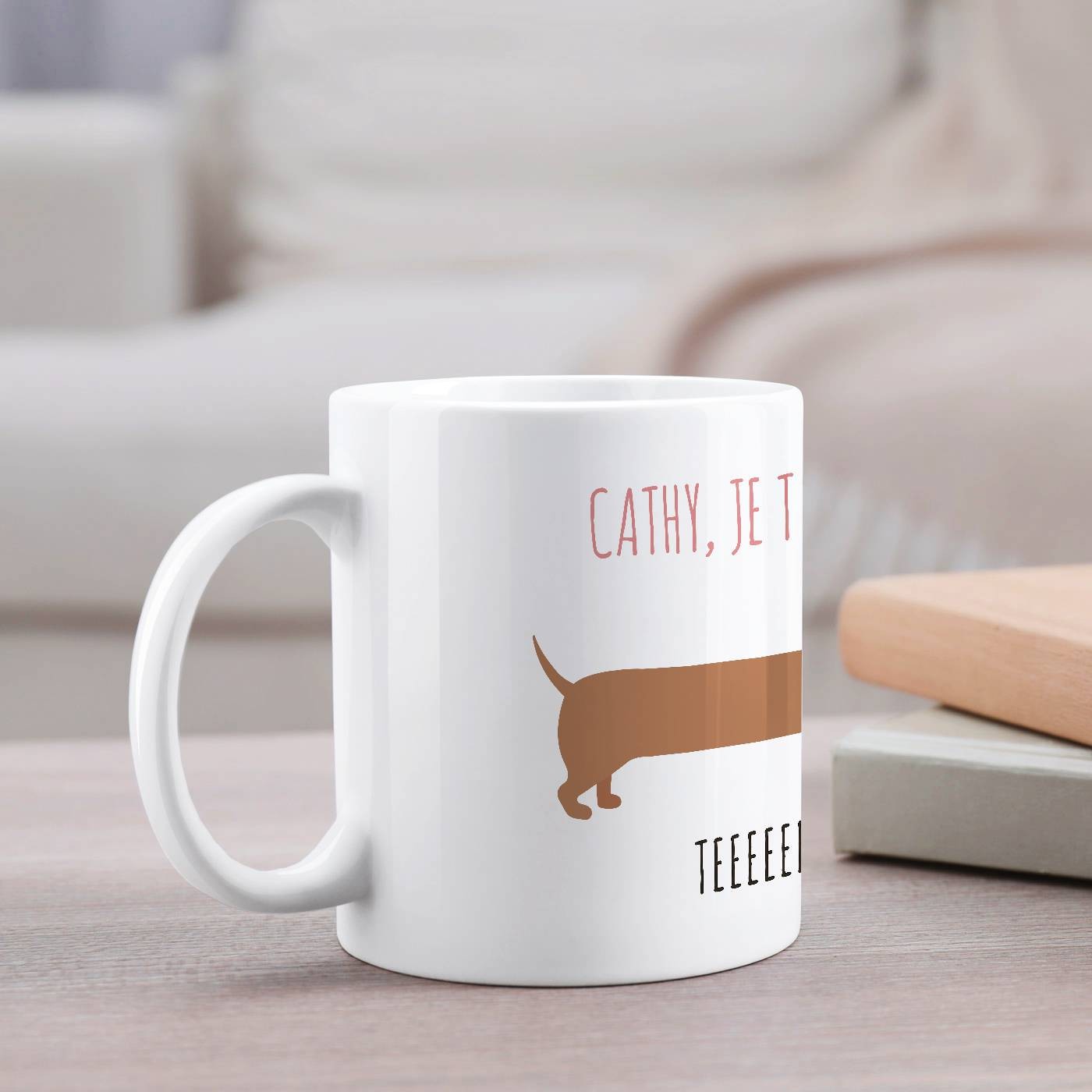 Mug de cerámica blanca Murrano con impresión para el aniversario de la novia