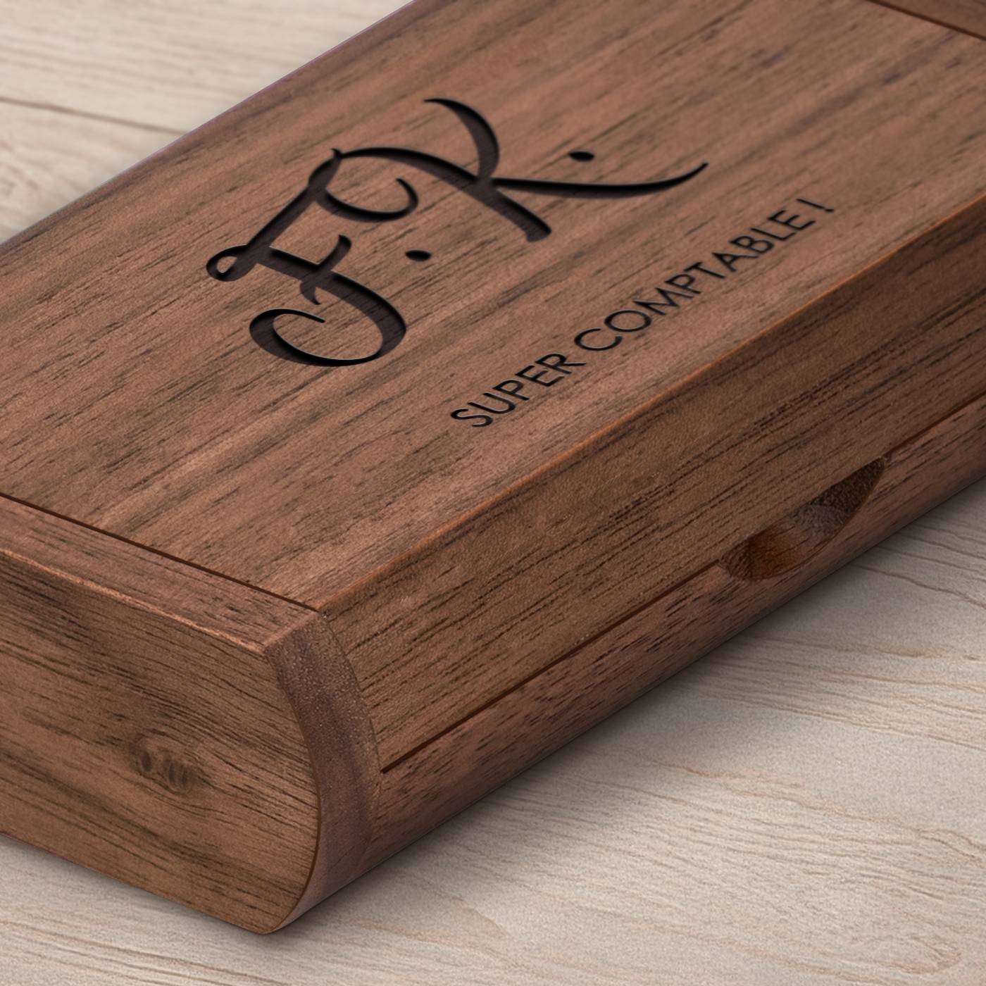 Unidad USB de madera personalizada Murrano de 64 GB con caja magnética
