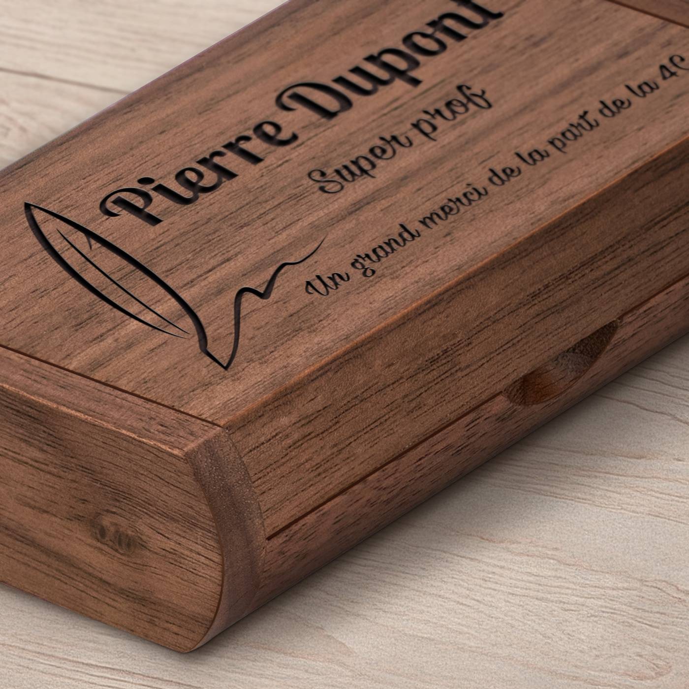 Unidad USB de madera personalizada Murrano de 64 GB con caja magnética