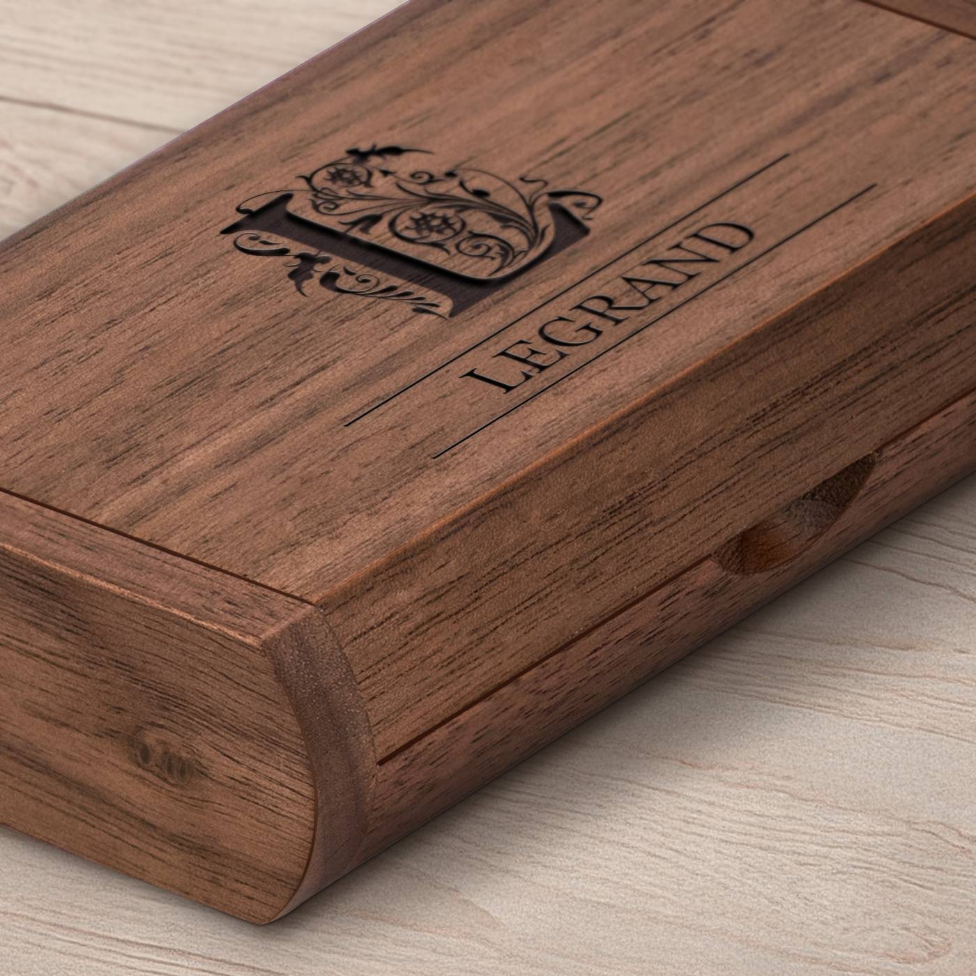 Unidad USB de madera Murrano con caja magnética - 64 GB para el aniversario de boda de su esposo