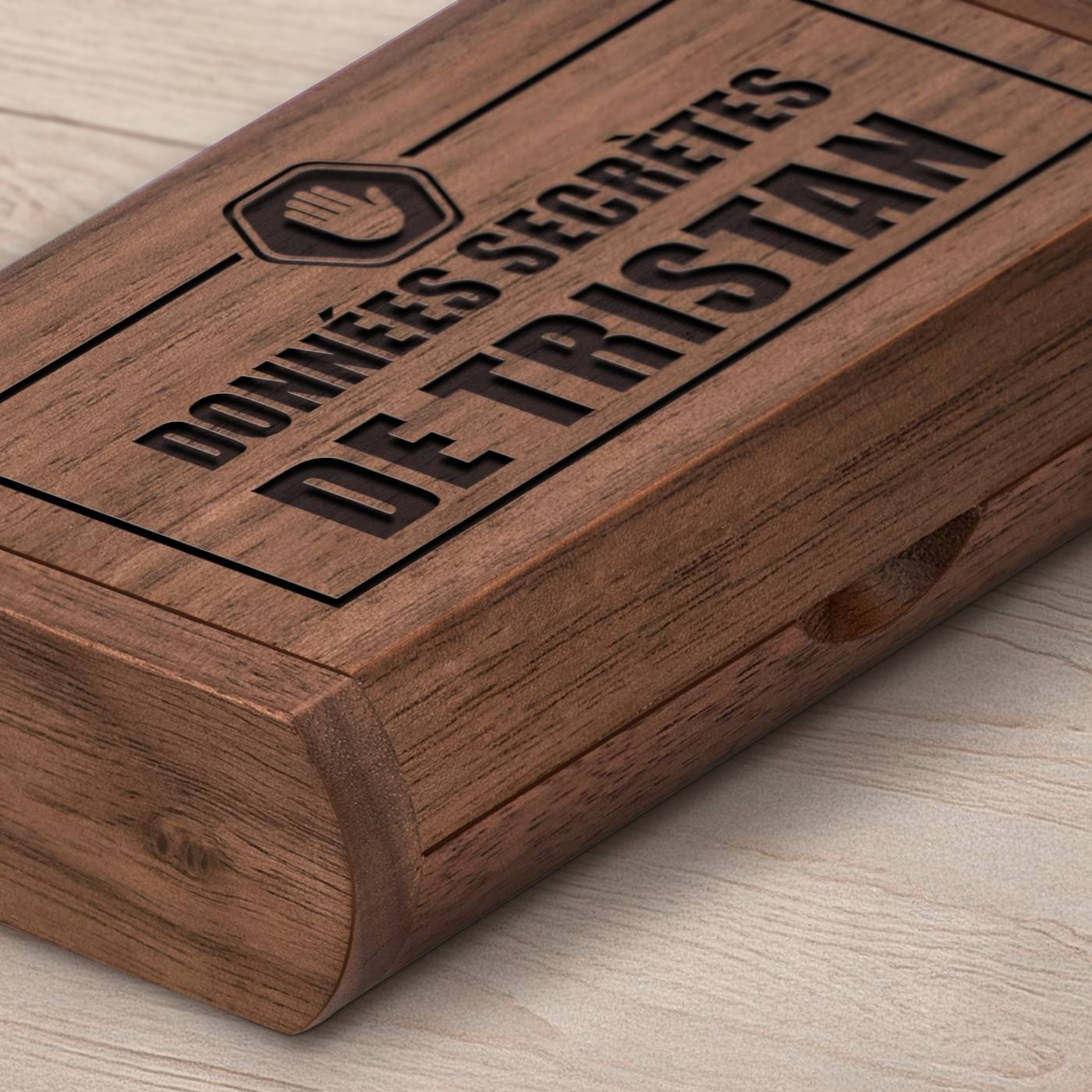 Clé USB en bois Murrano avec boîte magnétique - 64 Go