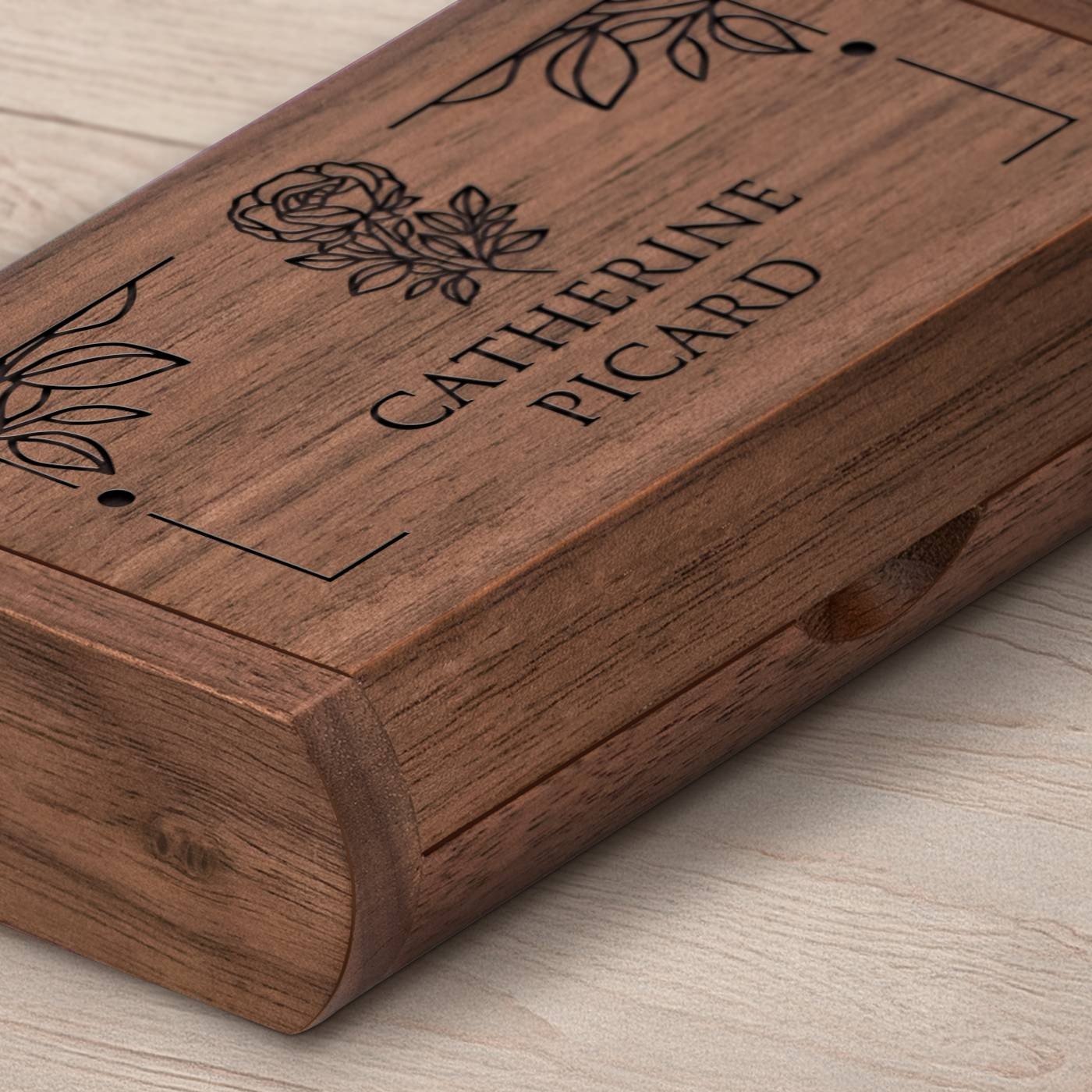 Clé USB en bois personnalisée Murrano 64 Go dans une boîte magnétique