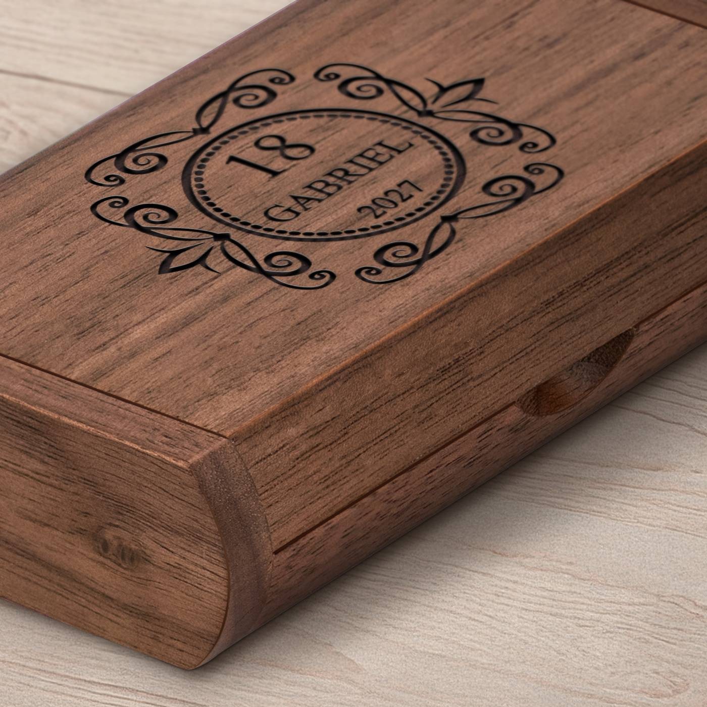 Clé USB en bois personnalisée Murrano 64 Go avec boîte magnétique