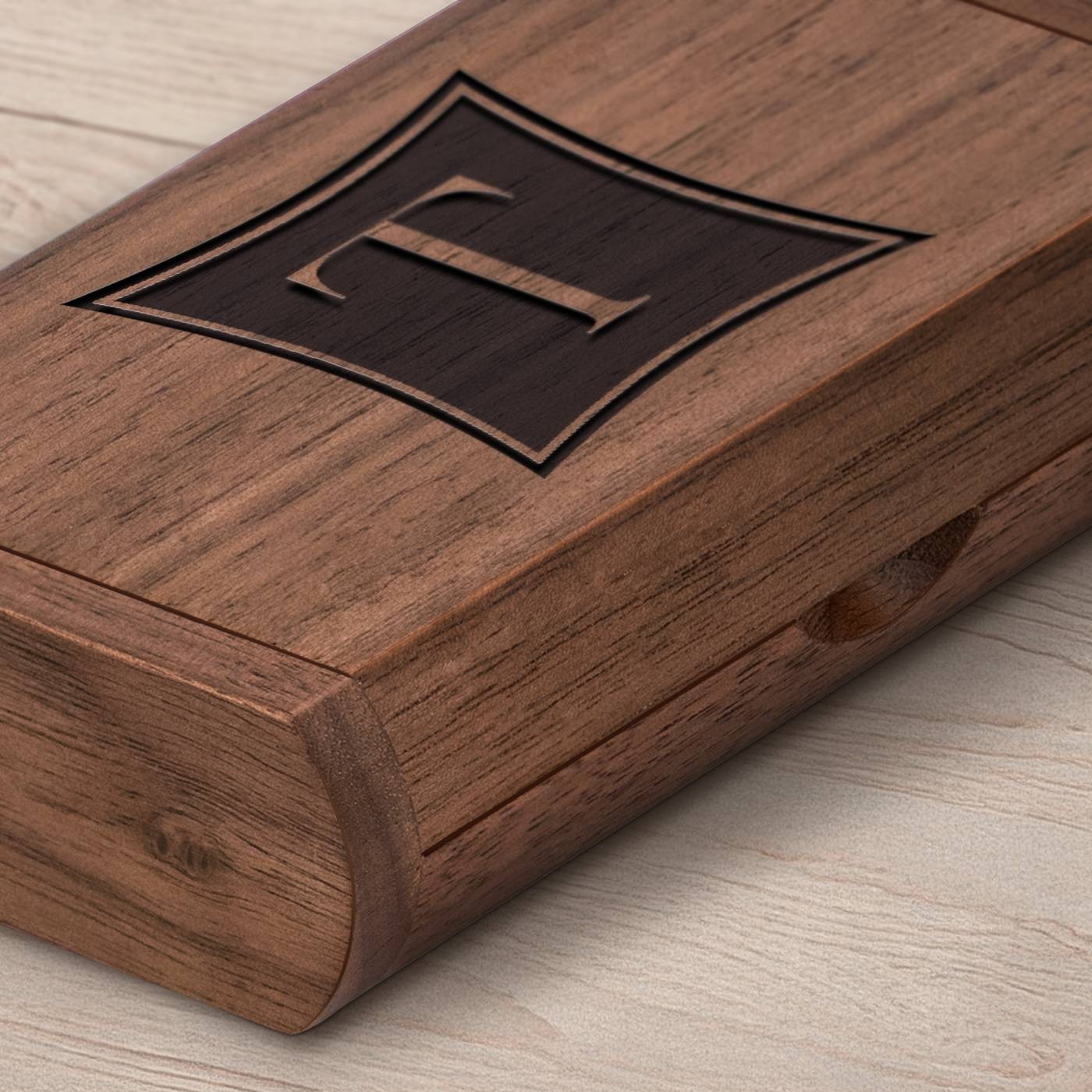 Clé USB en bois Murrano gravée, 64 Go, boîte magnétique