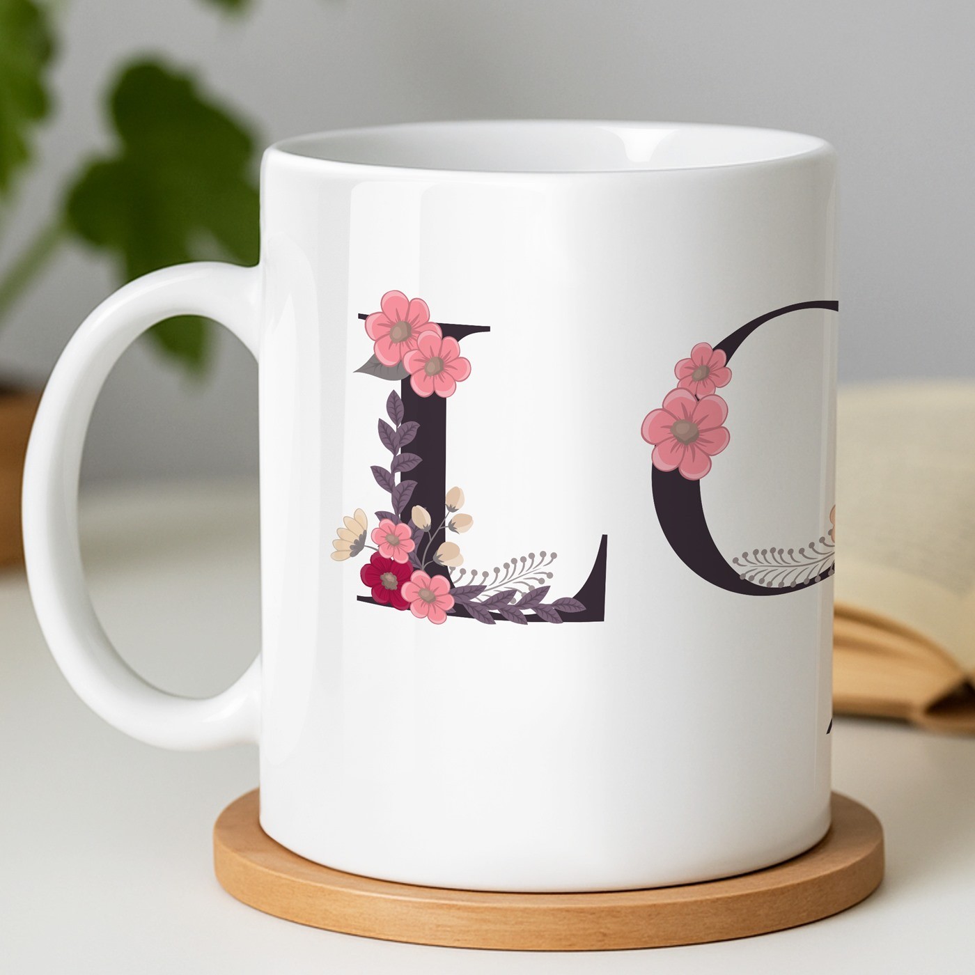 Taza de cerámica blanca Murrano con impresión personalizada para el aniversario de la abuela