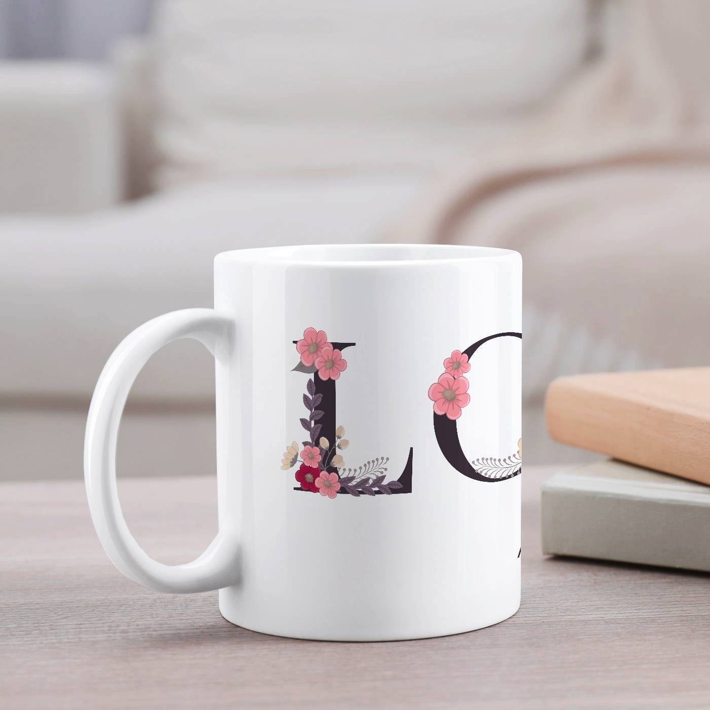 Taza de cerámica blanca Murrano con impresión personalizada para el aniversario de la abuela