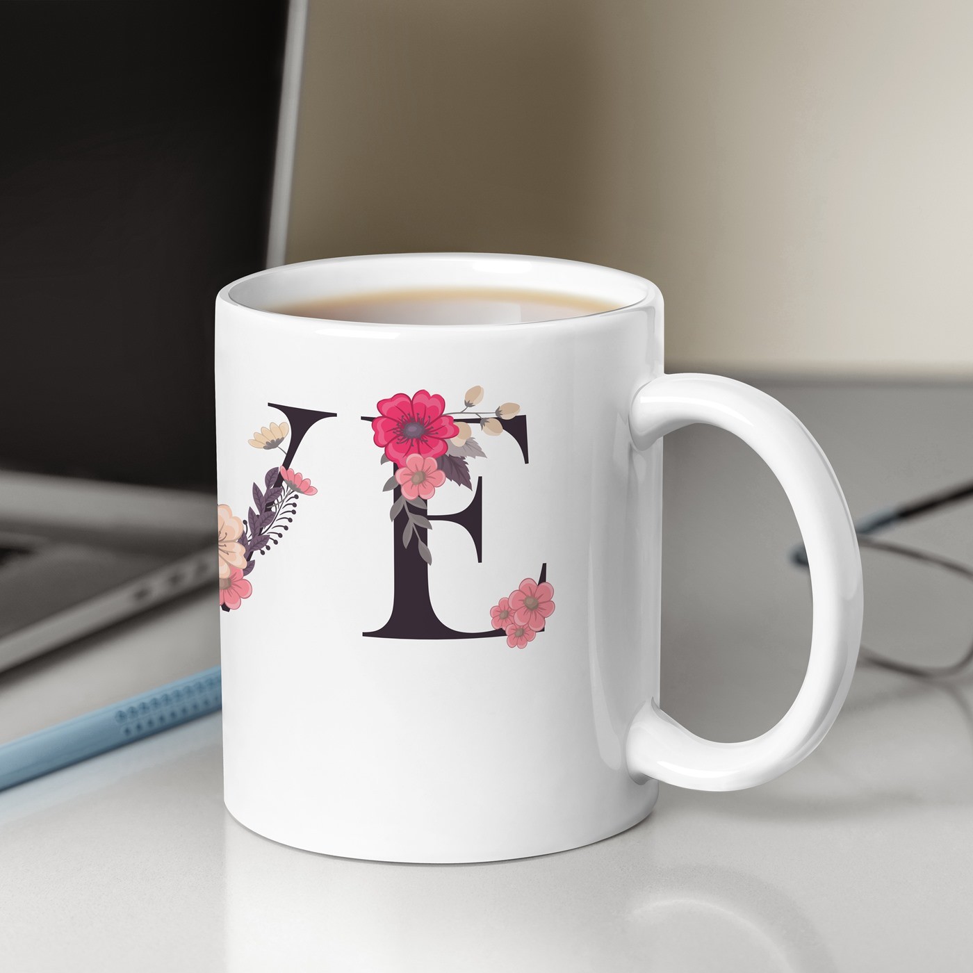 Taza de cerámica blanca Murrano con impresión personalizada para el aniversario de la abuela