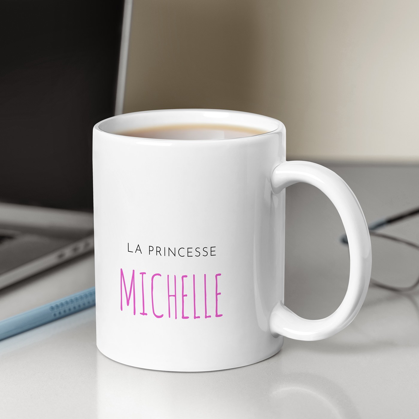 Mug de cerámica blanca Murrano con impresión para el cumpleaños de una niña