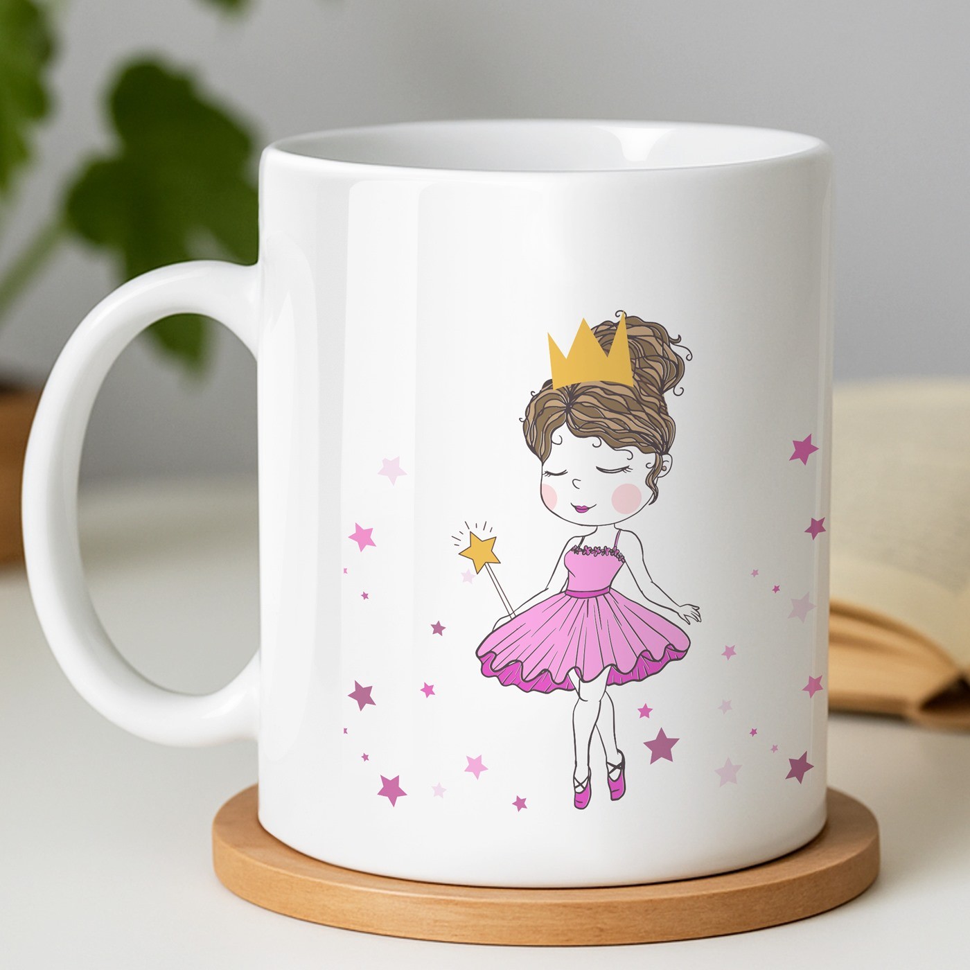 Mug de cerámica blanca Murrano con impresión para el cumpleaños de una niña
