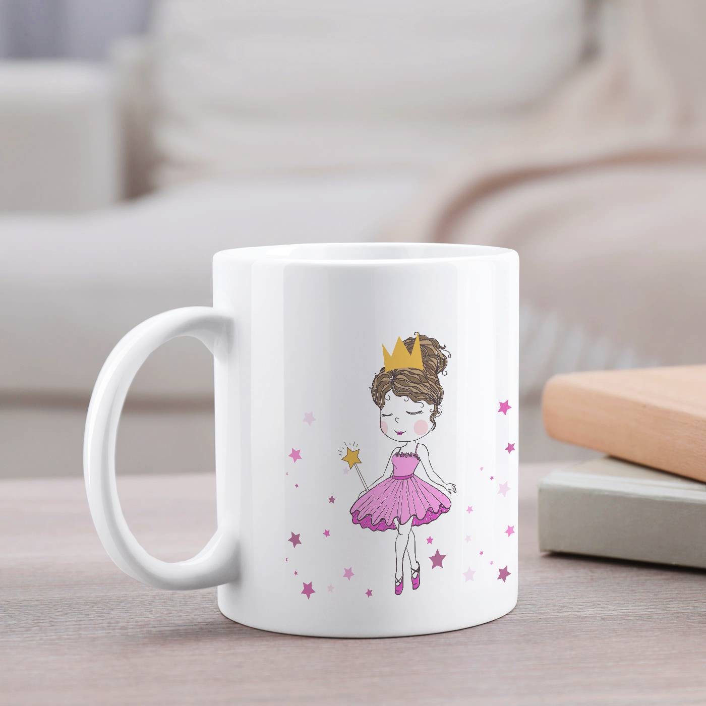 Mug de cerámica blanca Murrano con impresión para el cumpleaños de una niña