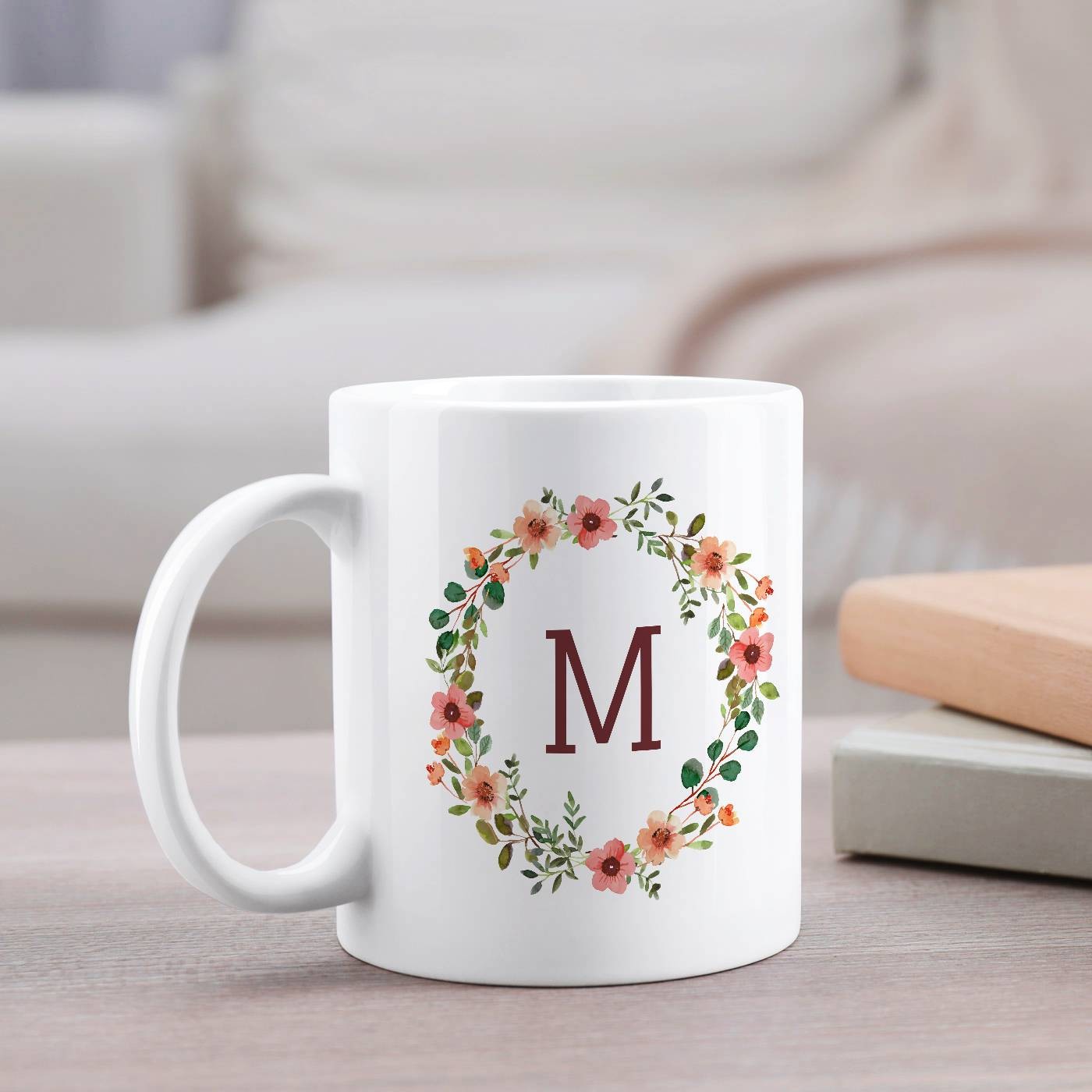 Mug de cerámica blanca Murrano con impresión personalizada para el aniversario de una mujer