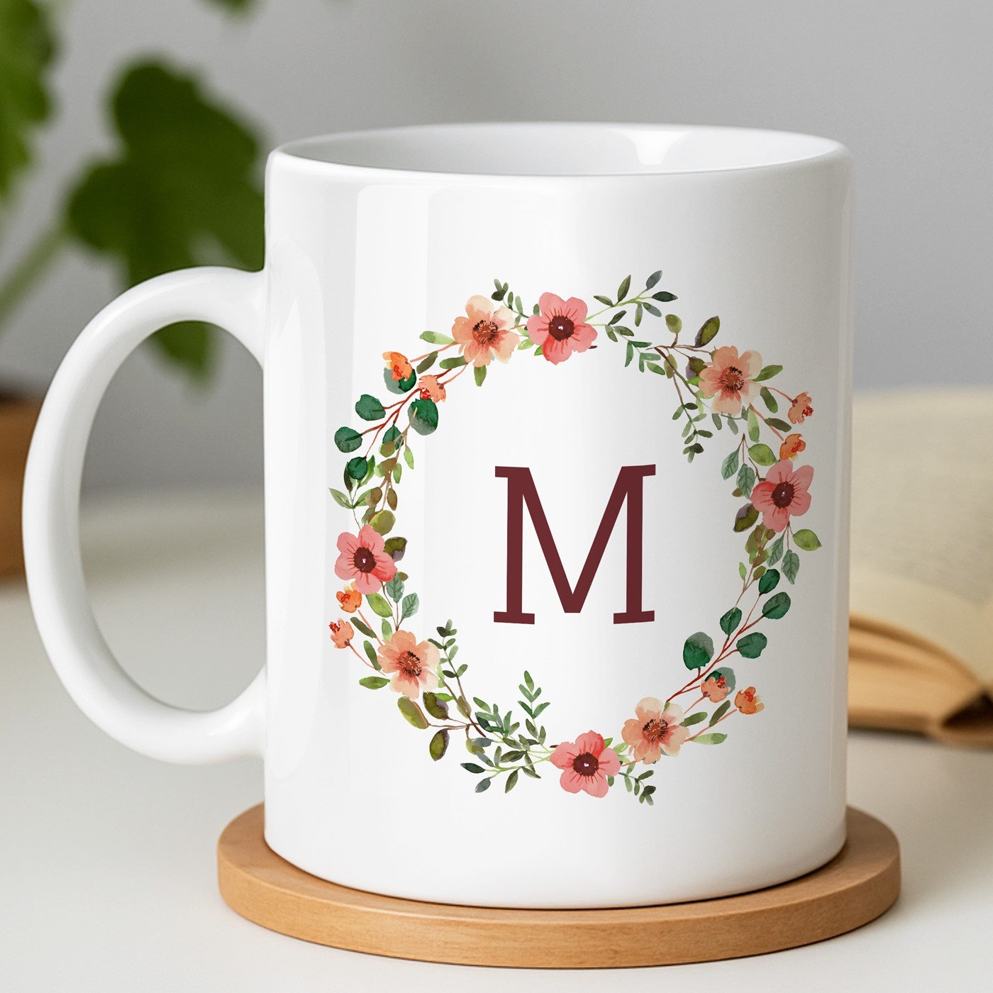 Mug de cerámica blanca Murrano con impresión personalizada para el aniversario de una mujer