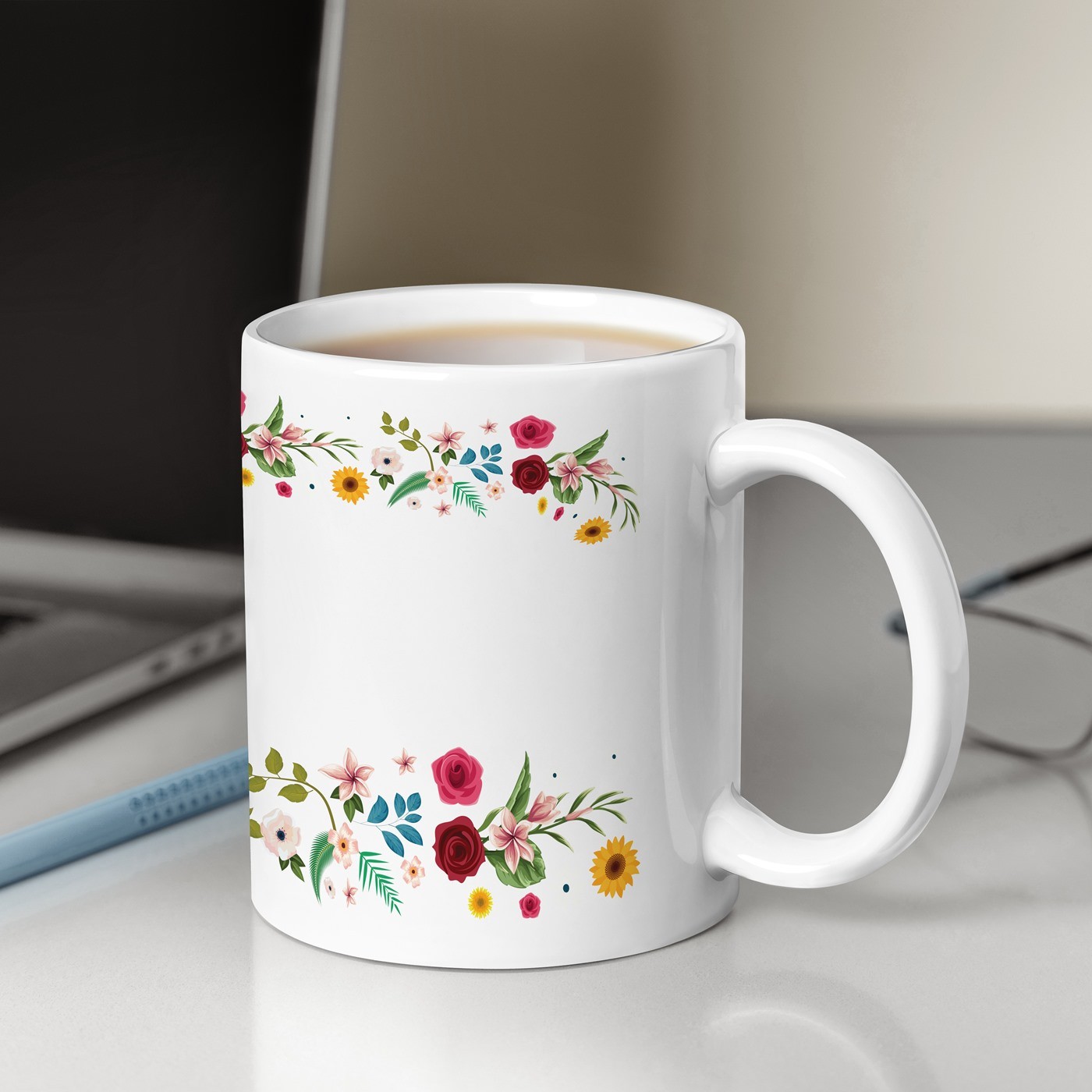 Mug de cerámica Murrano con impresión personalizada para mejor amiga, gracias