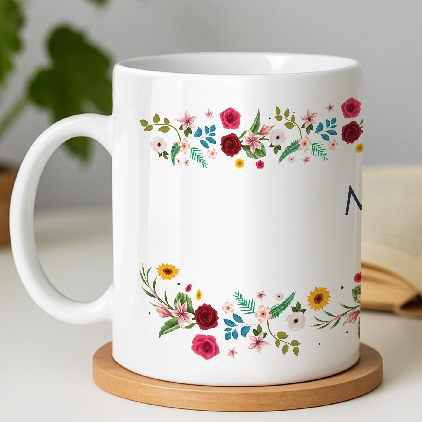 Mug de cerámica Murrano con impresión personalizada para mejor amiga, gracias