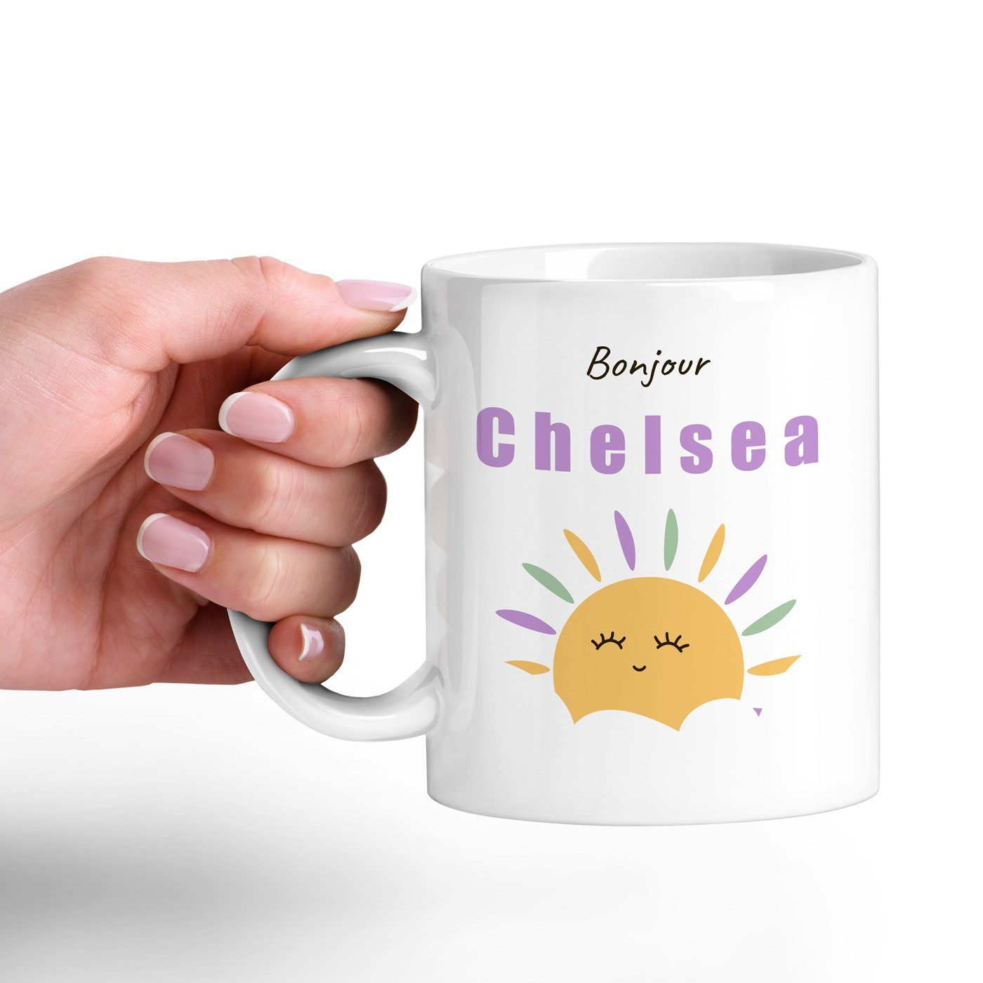 Mug de cerámica Murrano con impresión personalizada - ¡Que tengas un buen día, mujer!