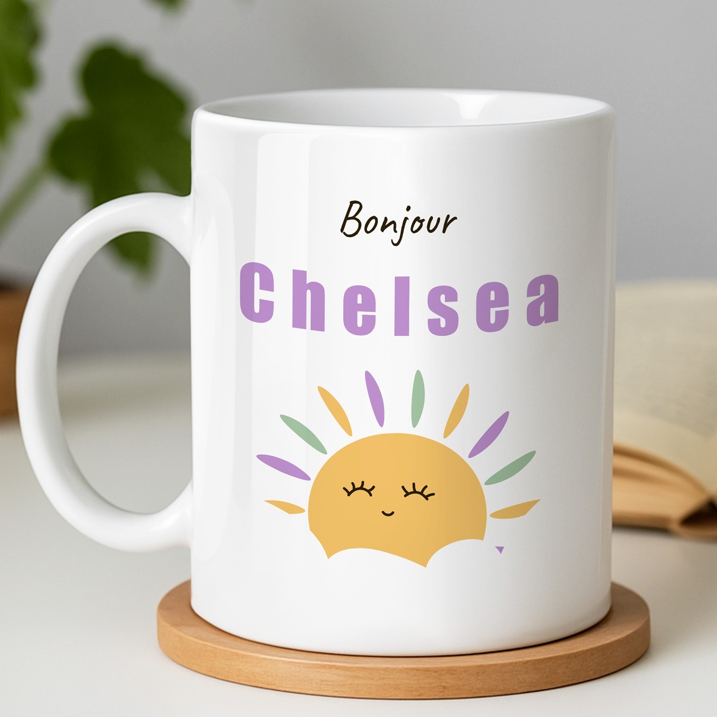 Mug de cerámica Murrano con impresión personalizada - ¡Que tengas un buen día, mujer!