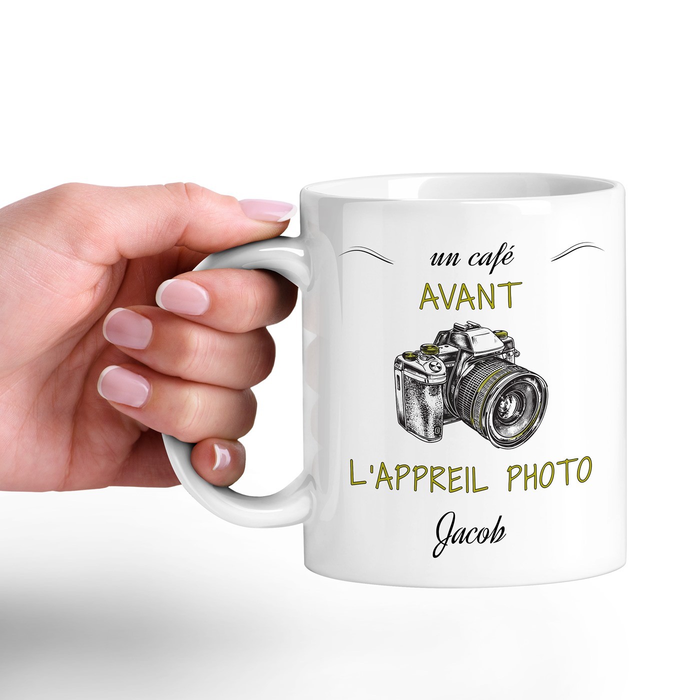 Mug de cerámica blanca Murrano con impresión fotográfica para fotógrafo