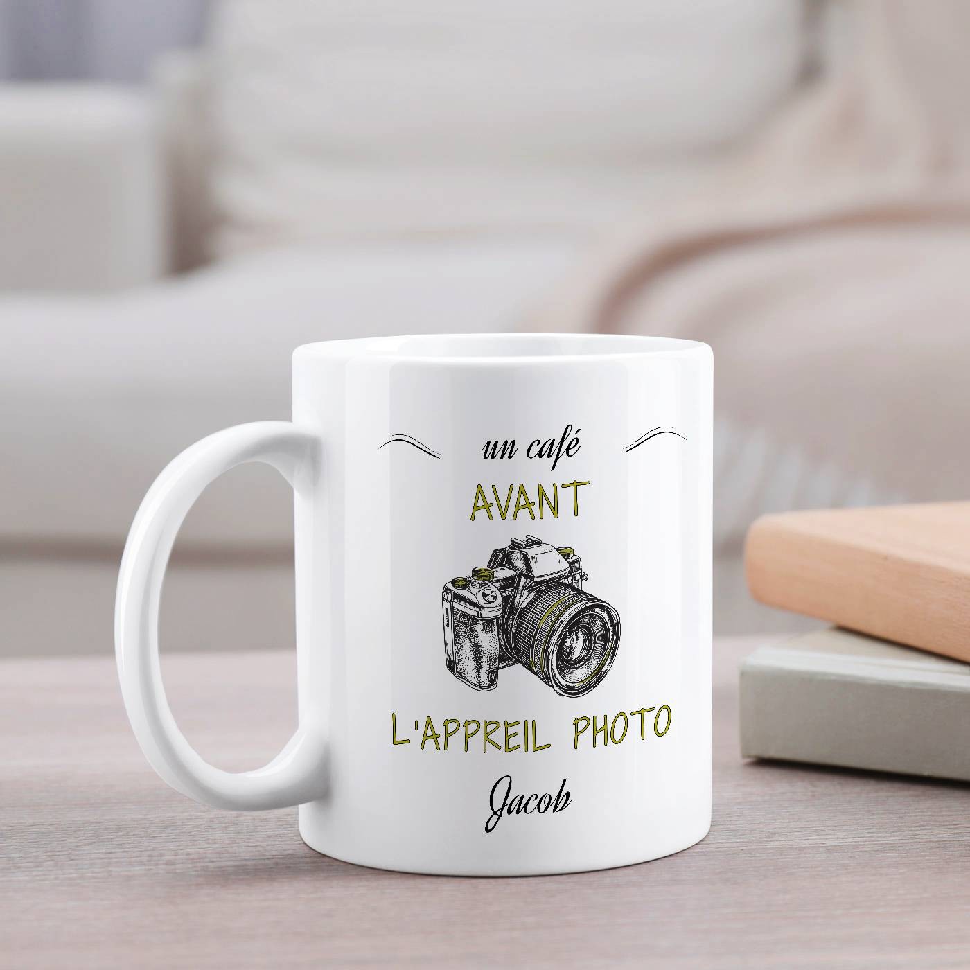Mug de cerámica blanca Murrano con impresión fotográfica para fotógrafo