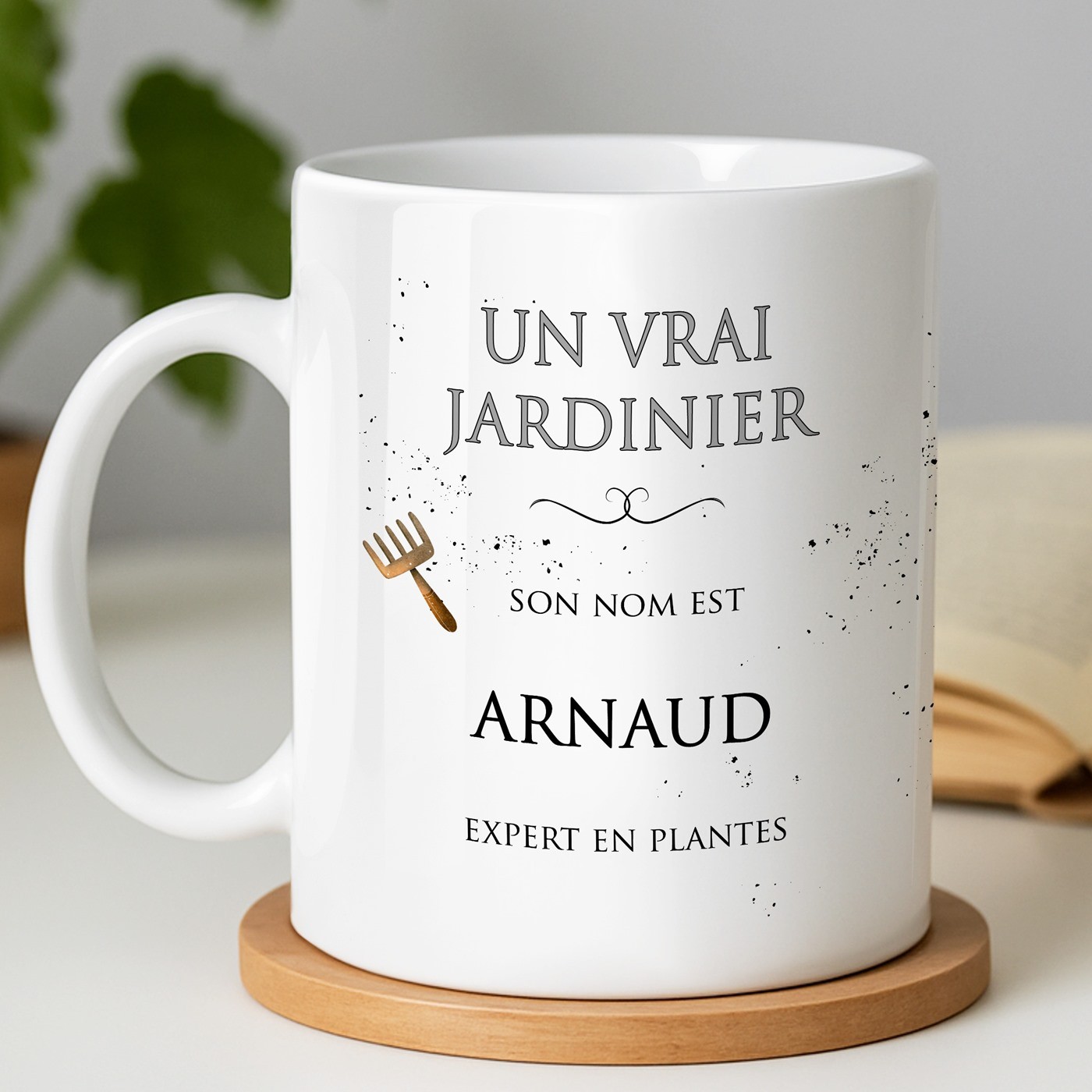 Mug de cerámica Murrano con impresión para el abuelo jardinero