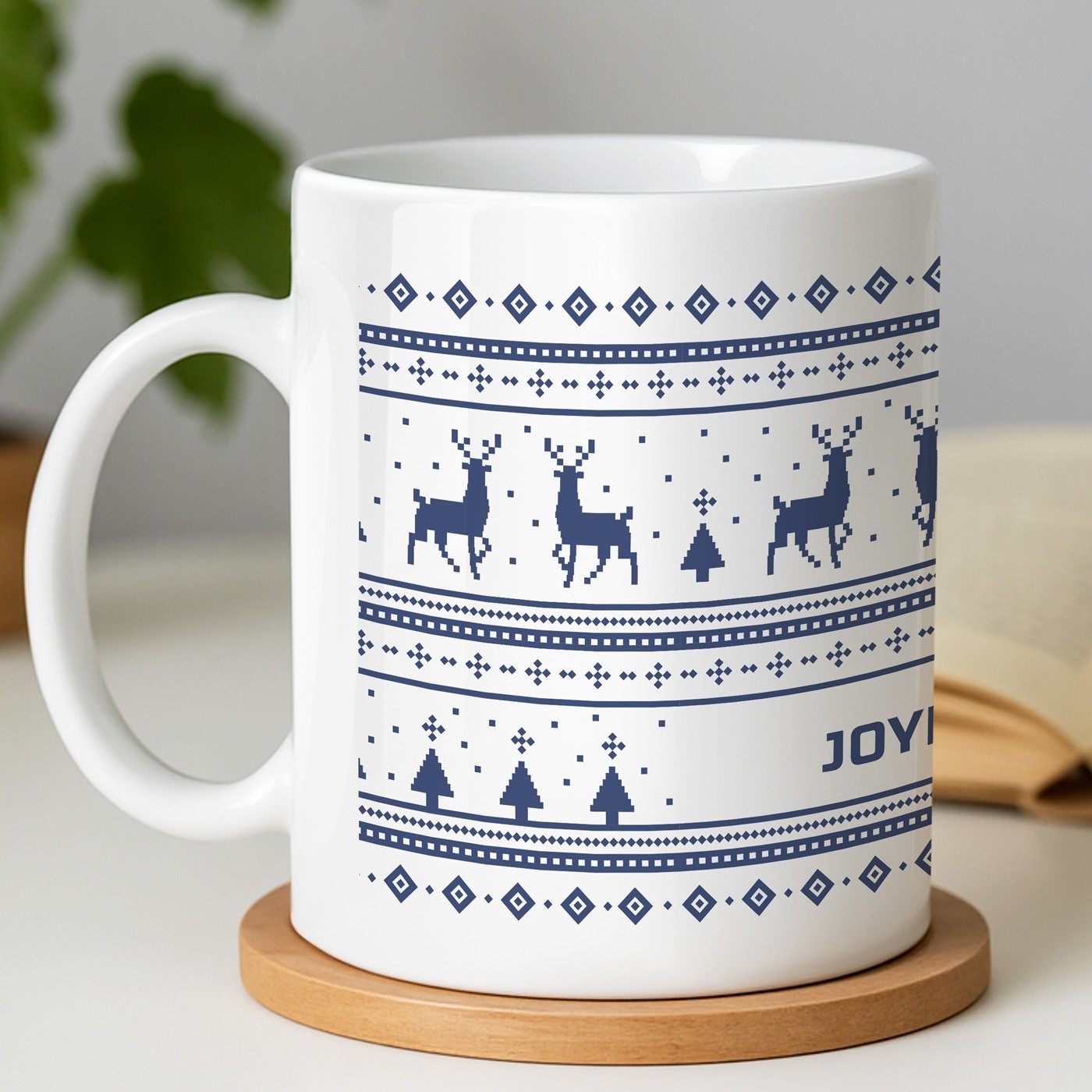Taza de cerámica Murrano personalizada para mujer - Navidad