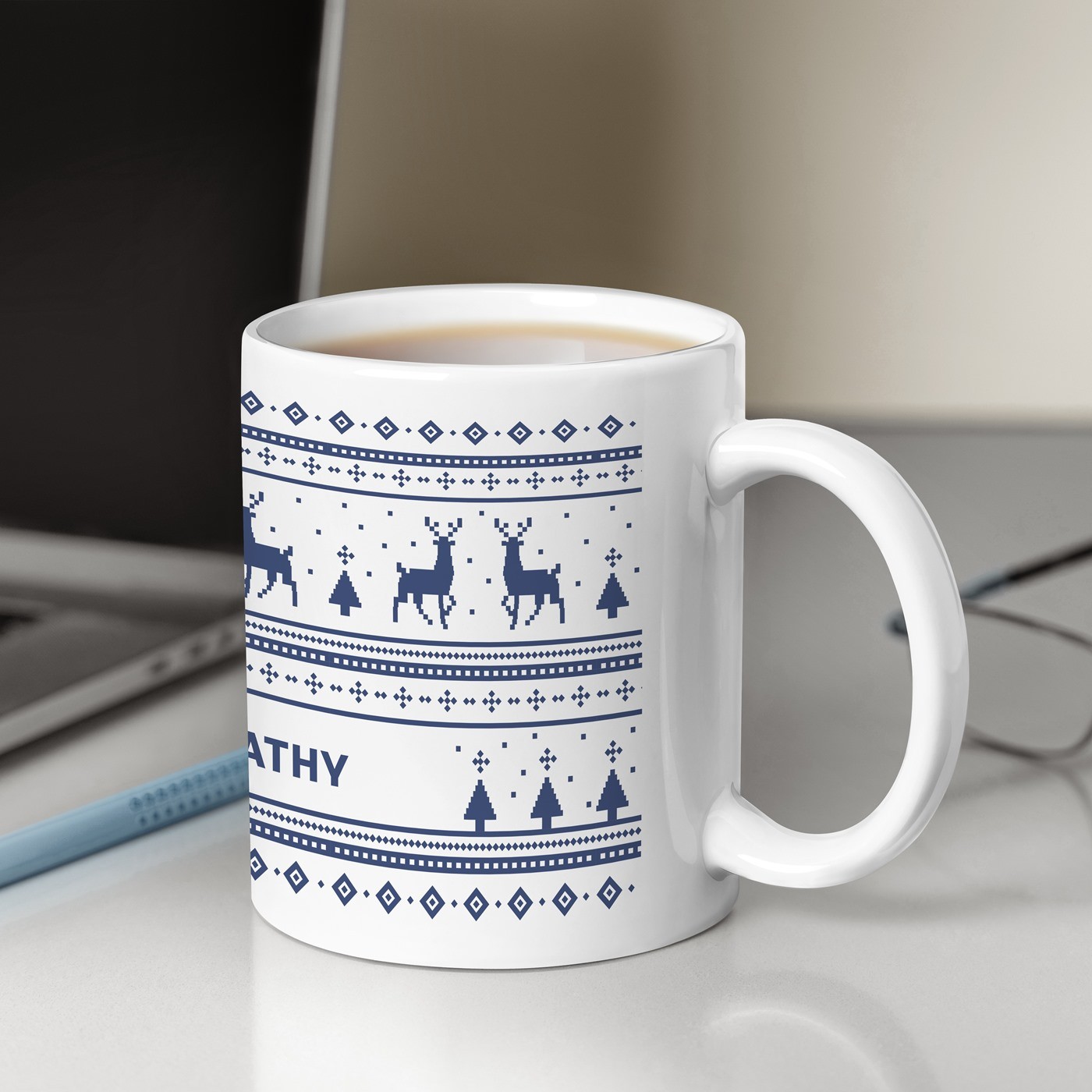 Taza de cerámica Murrano personalizada para mujer - Navidad