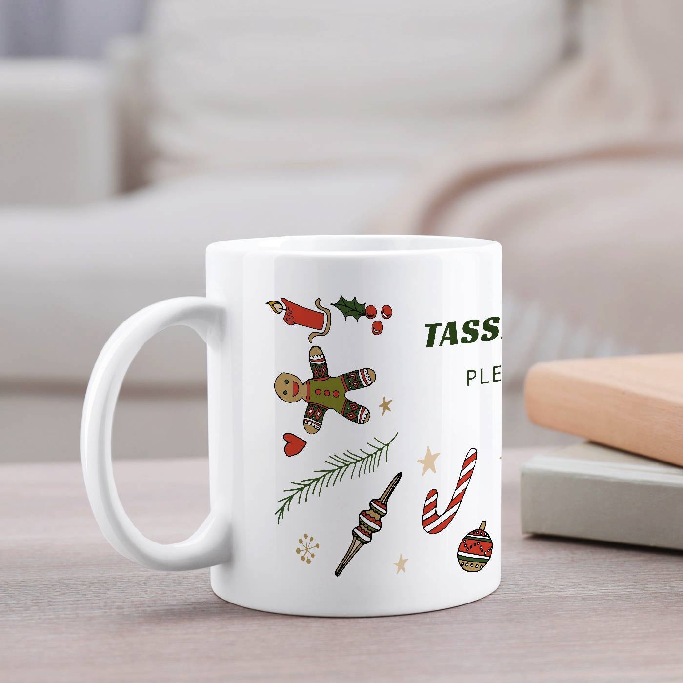 Taza de cerámica Murrano personalizada para mujer - Esposa, Navidad