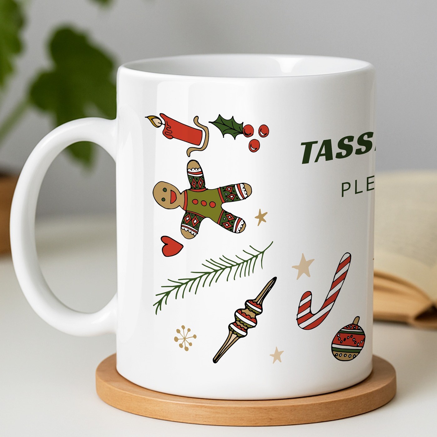 Taza de cerámica Murrano personalizada para mujer - Esposa, Navidad