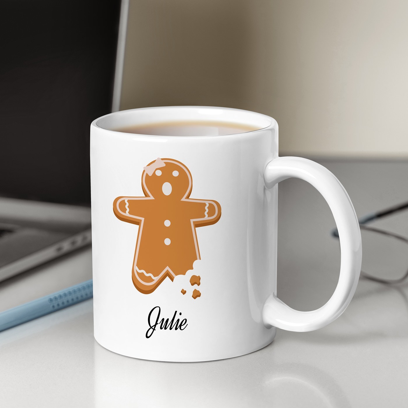 Mug de cerámica Murrano con impresión de pastel de especias San Nicolás para ella