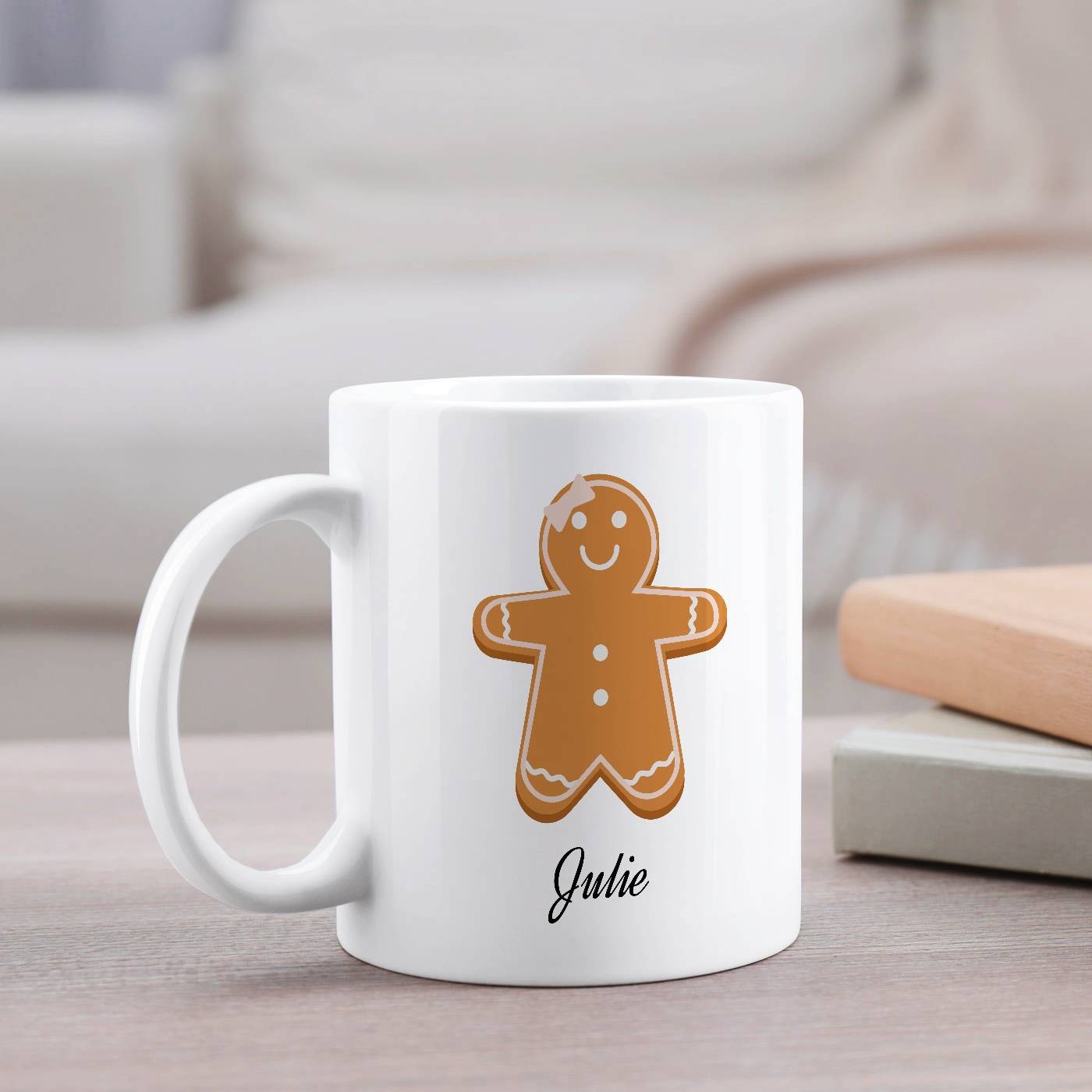 Mug de cerámica Murrano con impresión de pastel de especias San Nicolás para ella