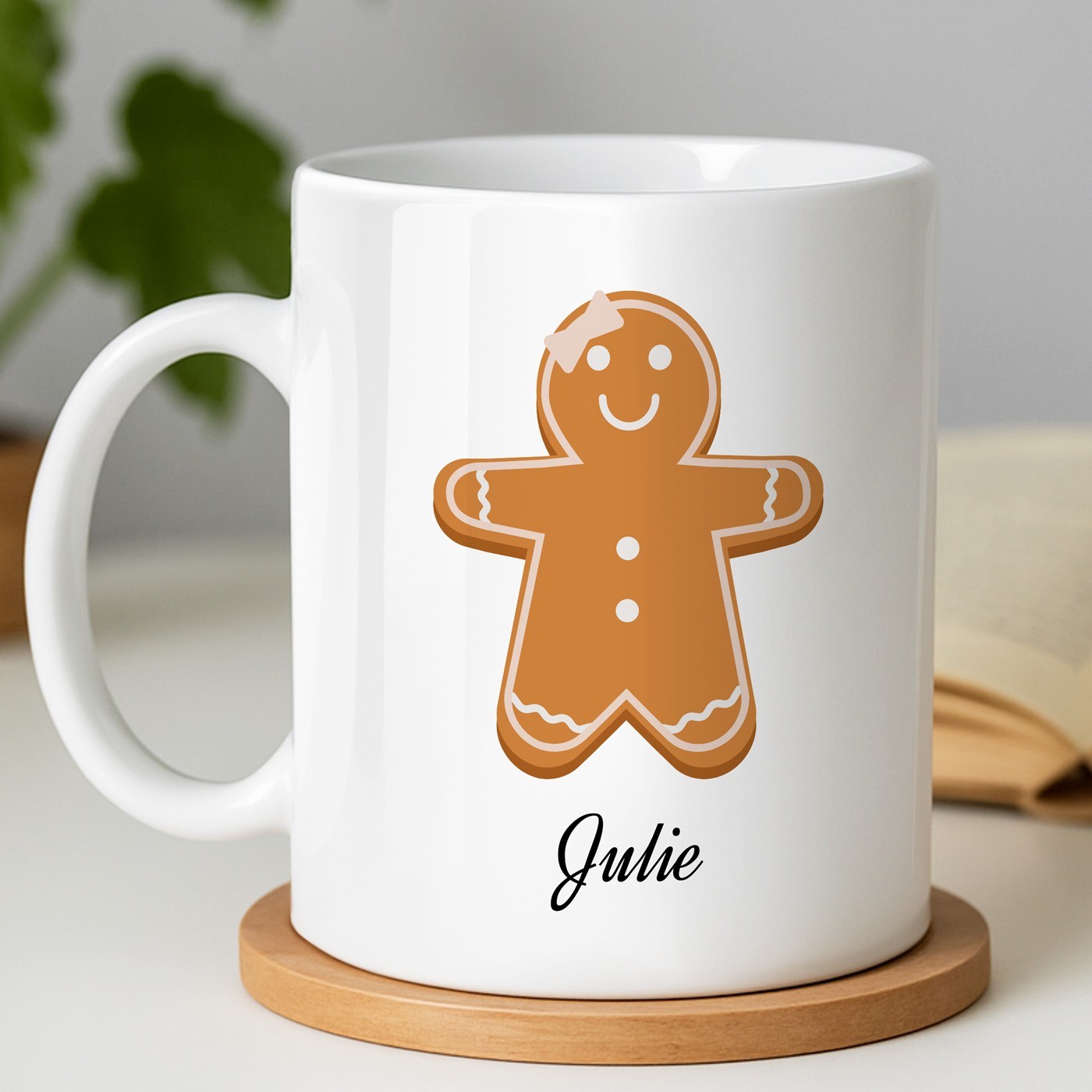 Mug de cerámica Murrano con impresión de pastel de especias San Nicolás para ella