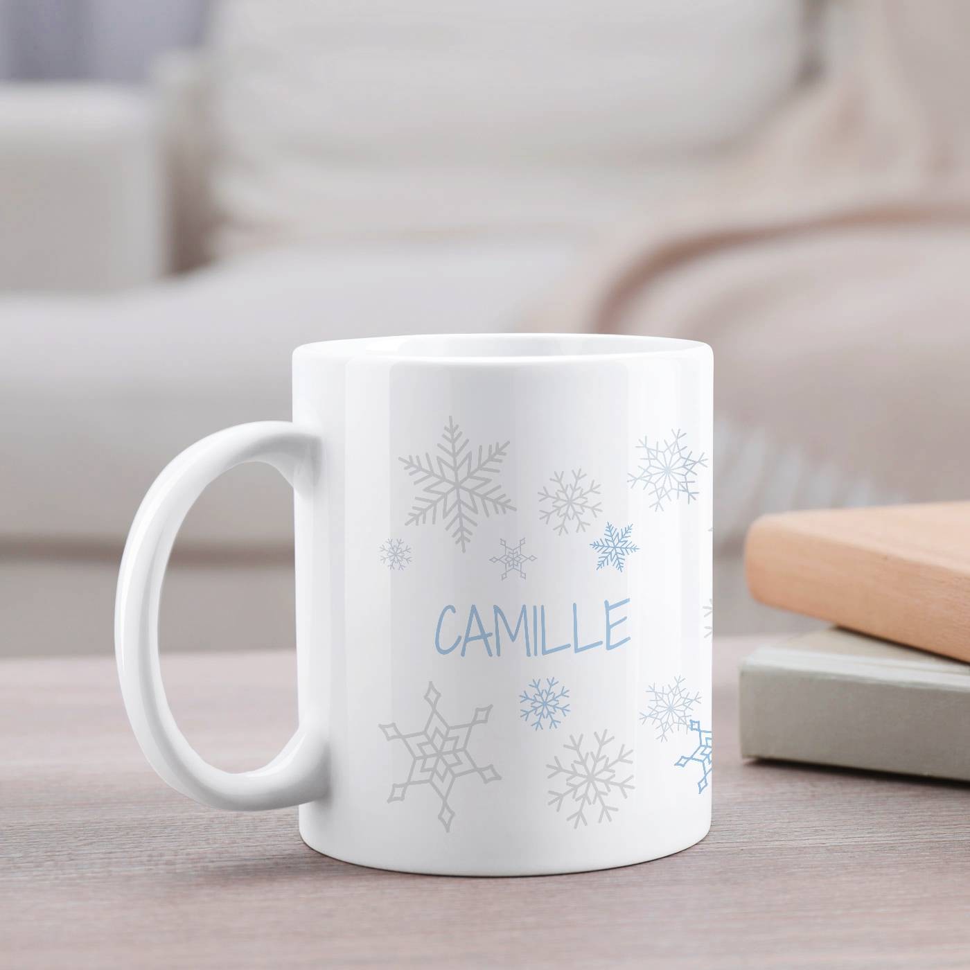 Taza de cerámica blanca Murrano con impresión personalizada para novia de Navidad