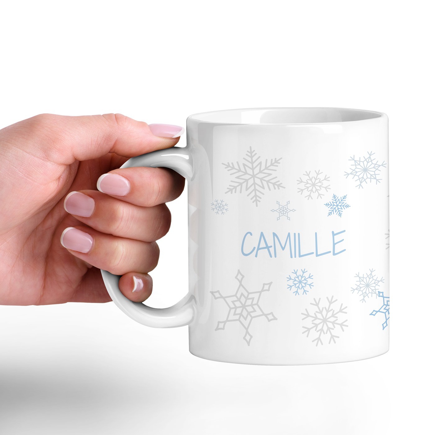 Taza de cerámica blanca Murrano con impresión personalizada para novia de Navidad