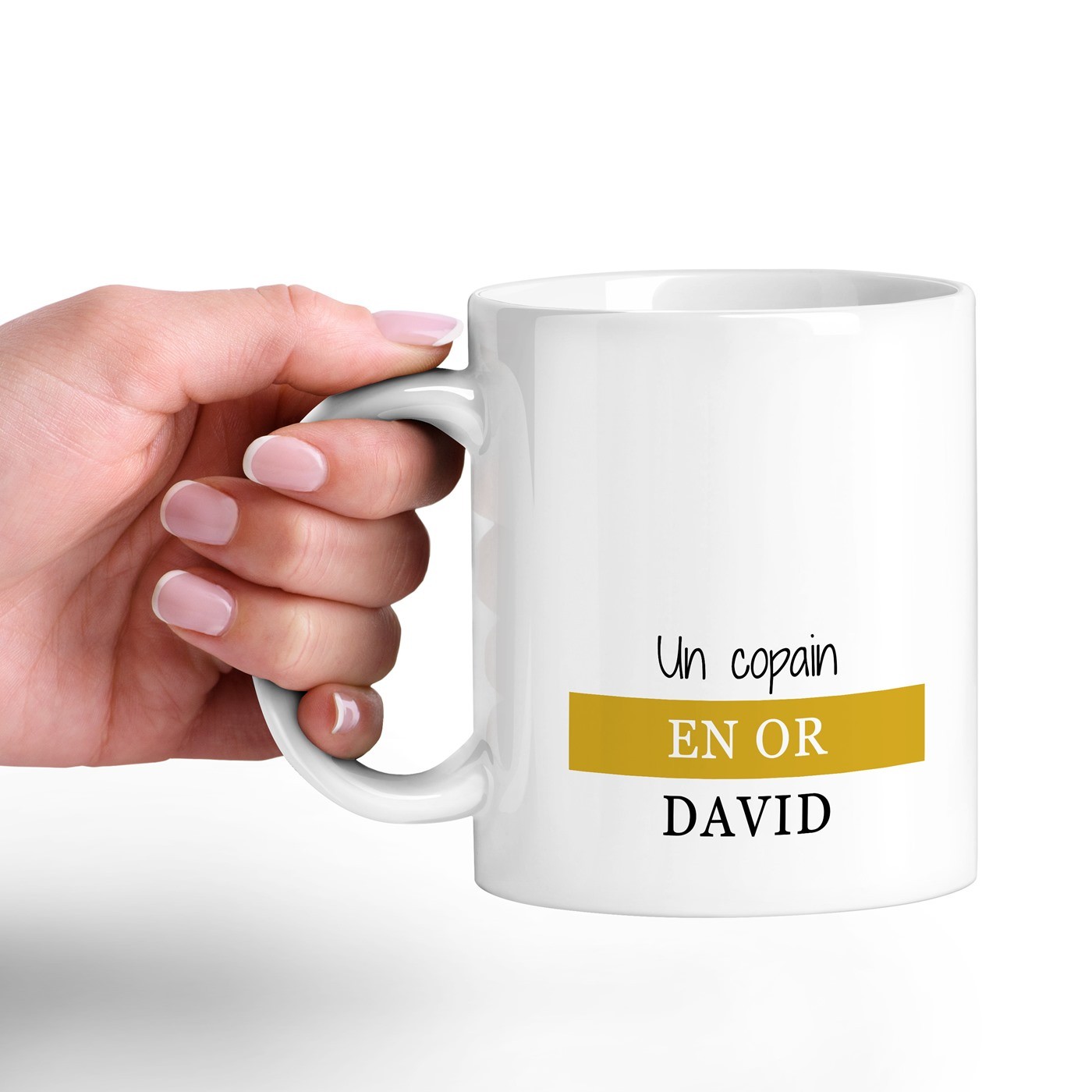 Taza de cerámica blanca Murrano con impresión personalizada para el aniversario de un amigo