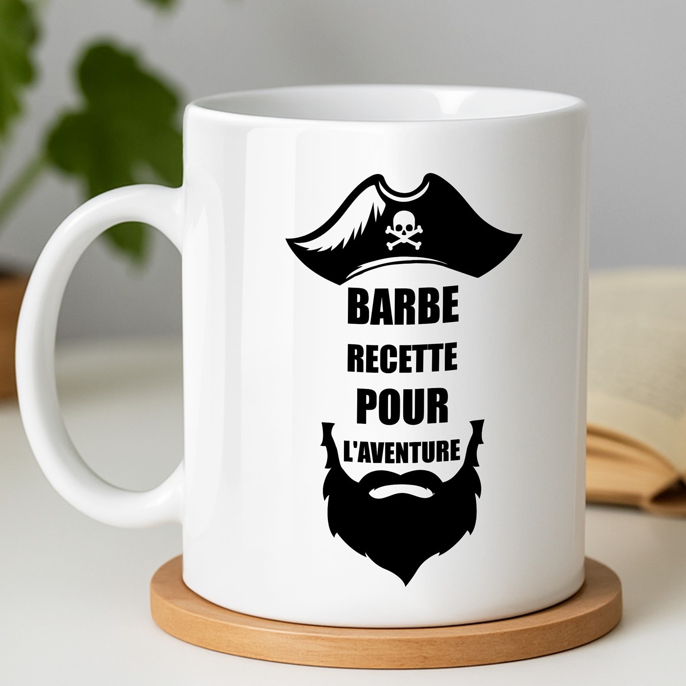 Taza de cerámica Murrano con impresión para hombre bigotudo - Cumpleaños