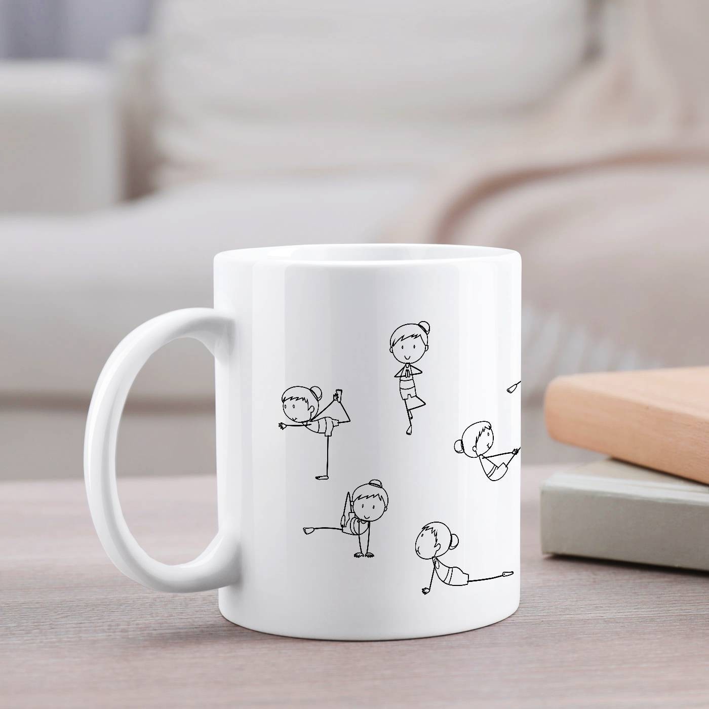 Mug de cerámica Murrano con impresión de mujer entrenadora de fitness